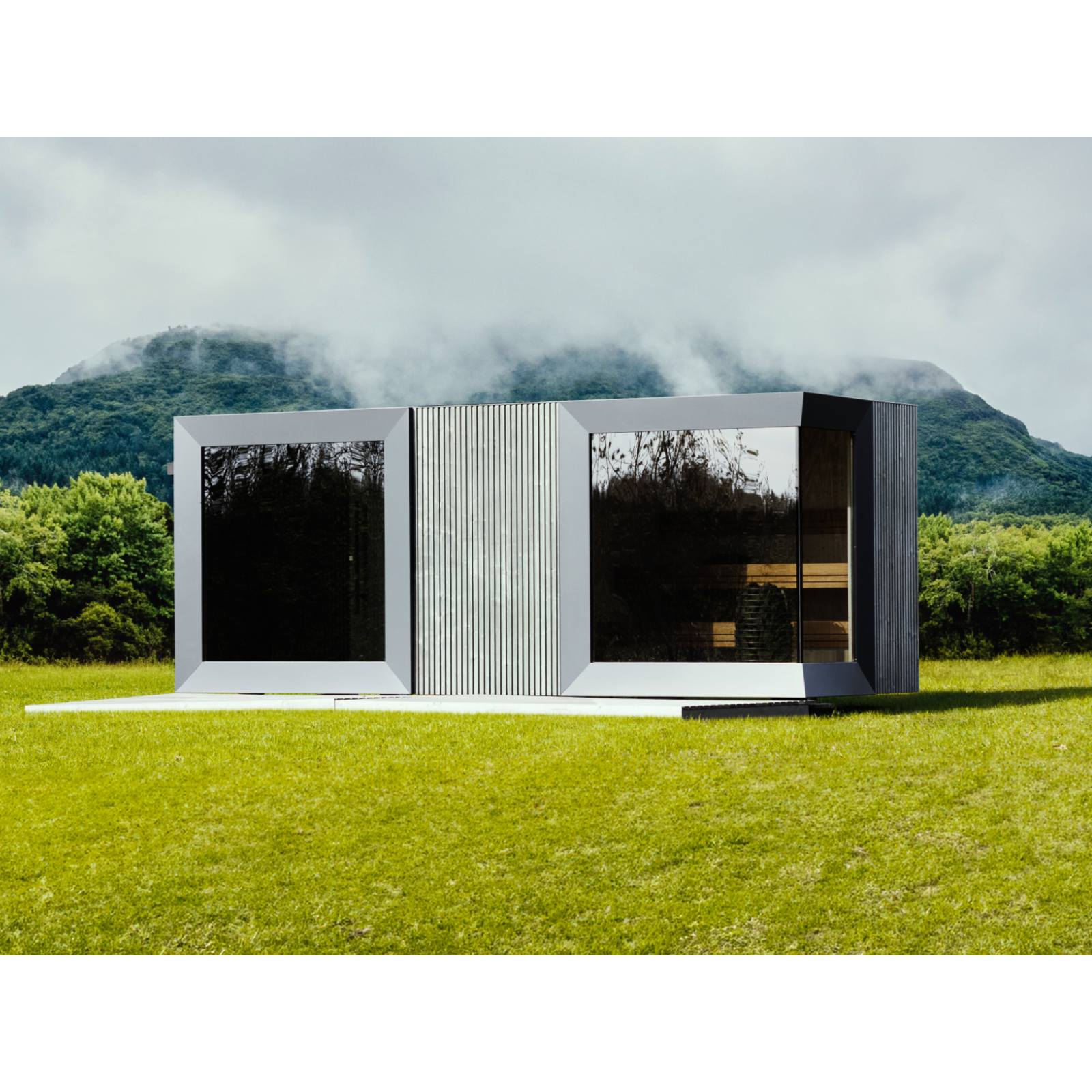 Genevas St. Moritz Pre-Assembled Outdoor Sauna with Lounge & Shower Cabin