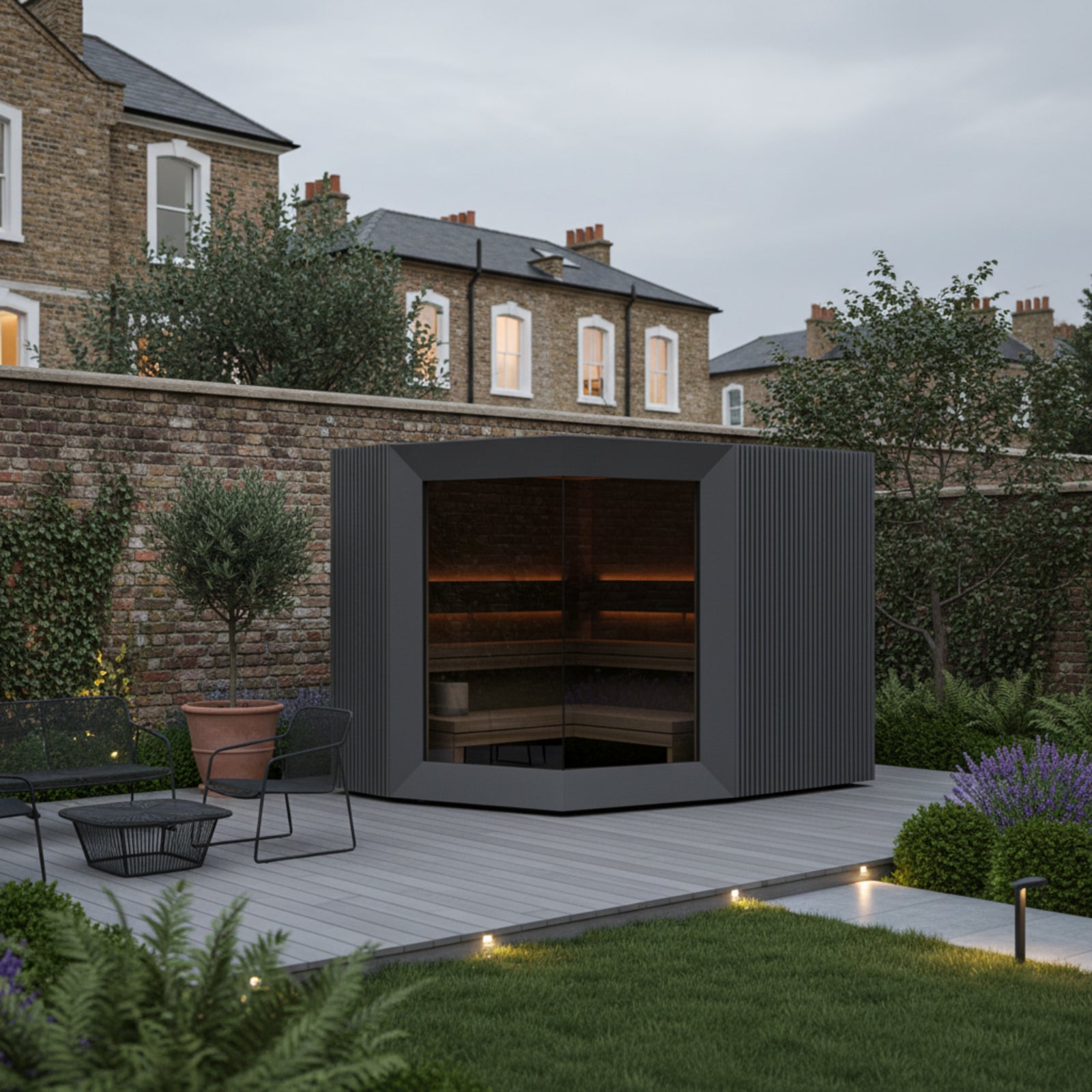 Genevas Zermatt Pre-Assembled Outdoor Sauna Cabin with Changeroom