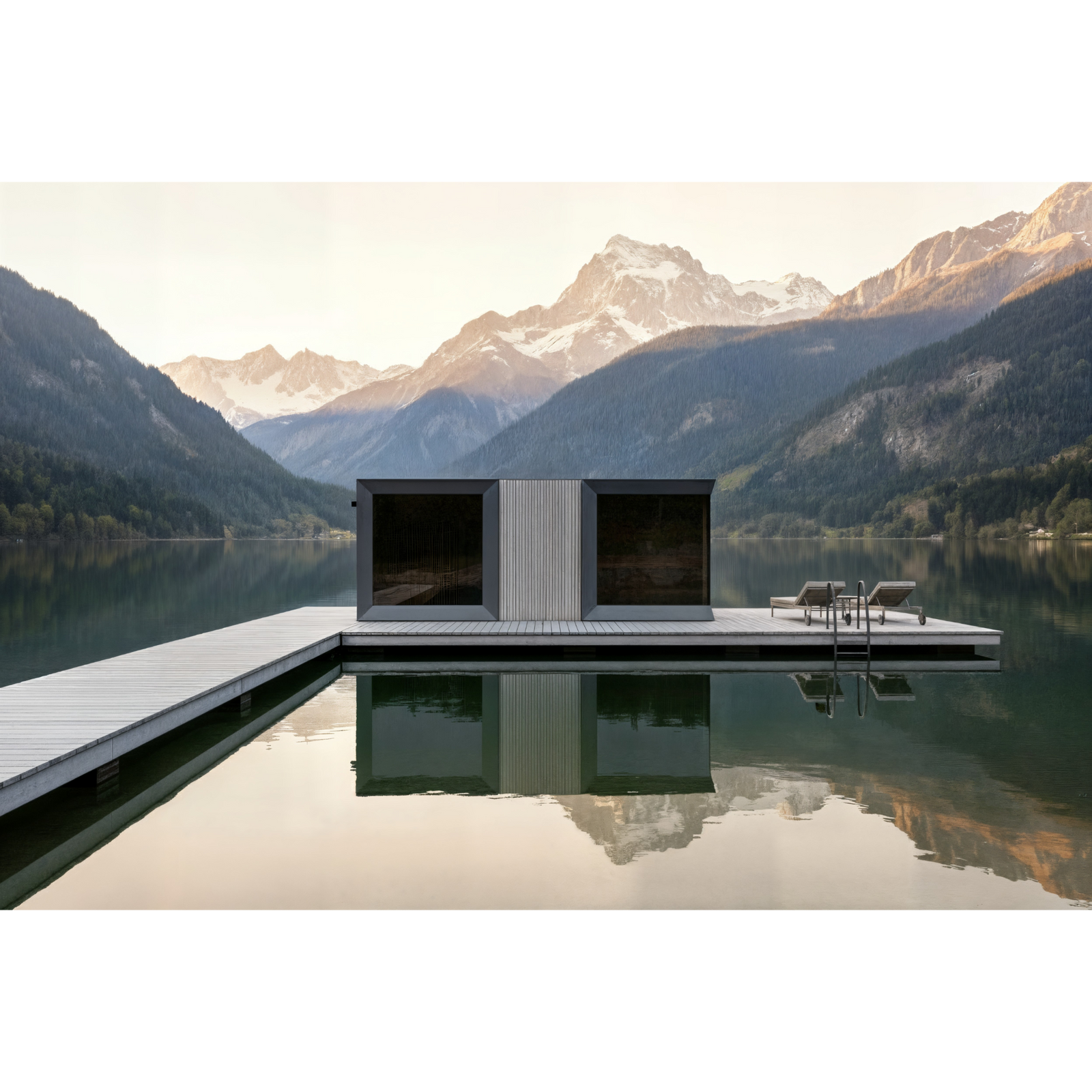 Genevas St. Moritz Pre-Assembled Outdoor Sauna with Lounge & Shower Cabin