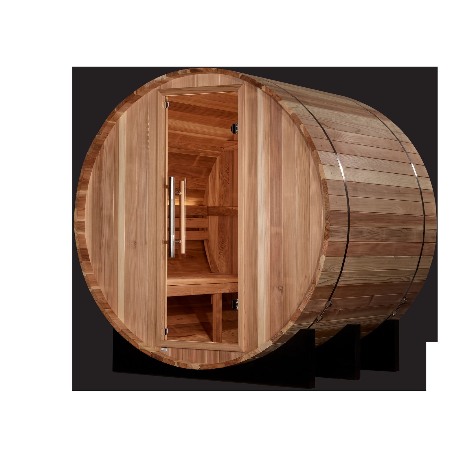 Golden Designs "St. Moritz" 2 Person Barrel Traditional Sauna - Pacific Cedar