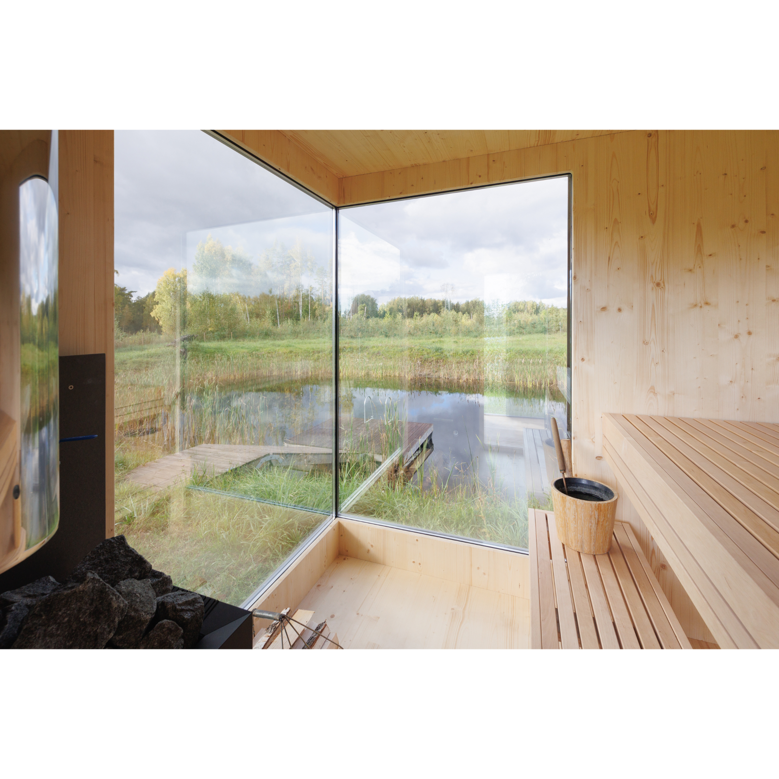Genevas Zermatt Pre-Assembled Outdoor Sauna Cabin with Changeroom