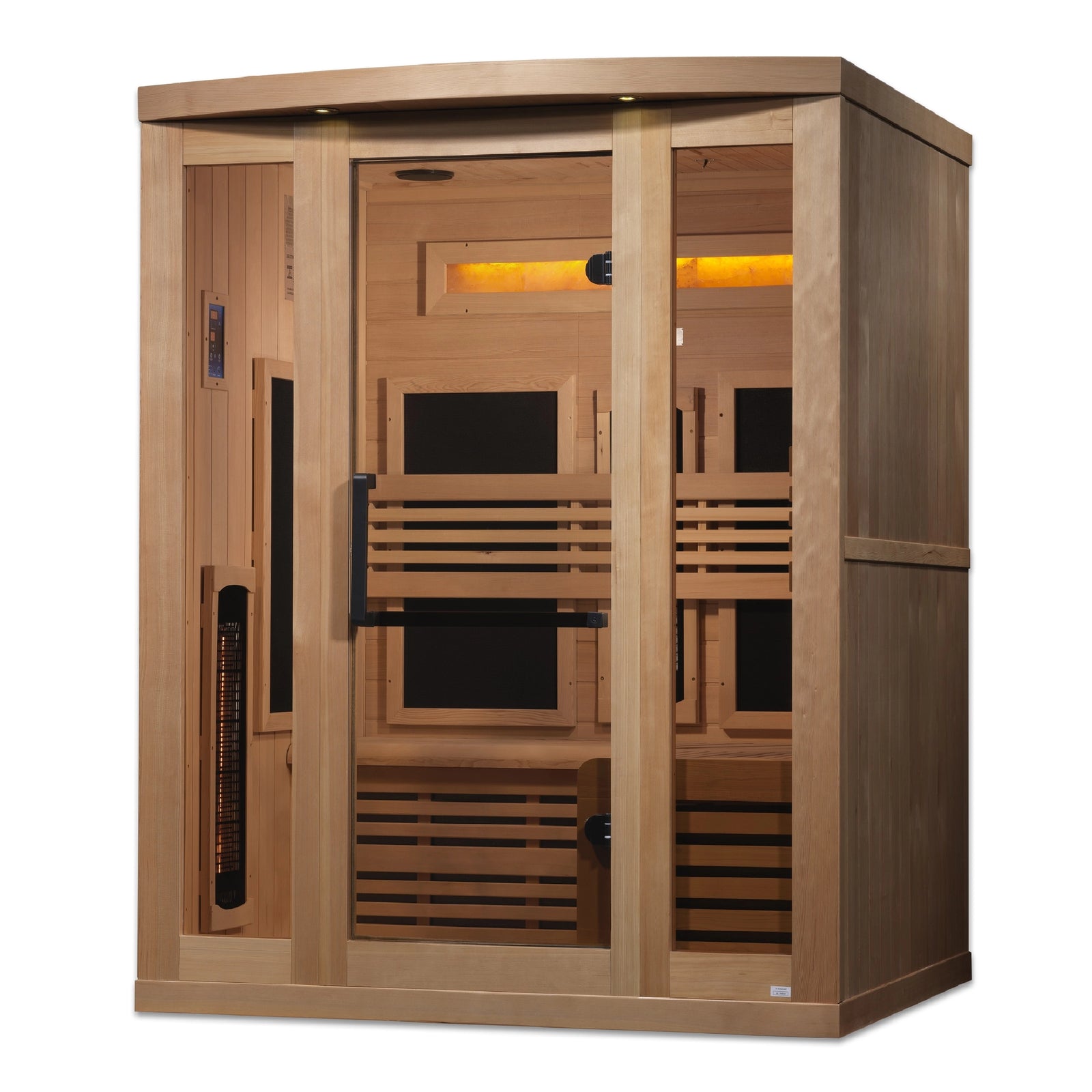 Golden Designs 3-Person Full Spectrum PureTech™ Near Zero EMF (Under 3MG) FAR Infrared Sauna with Himalayan Salt Bar (Canadian Hemlock)