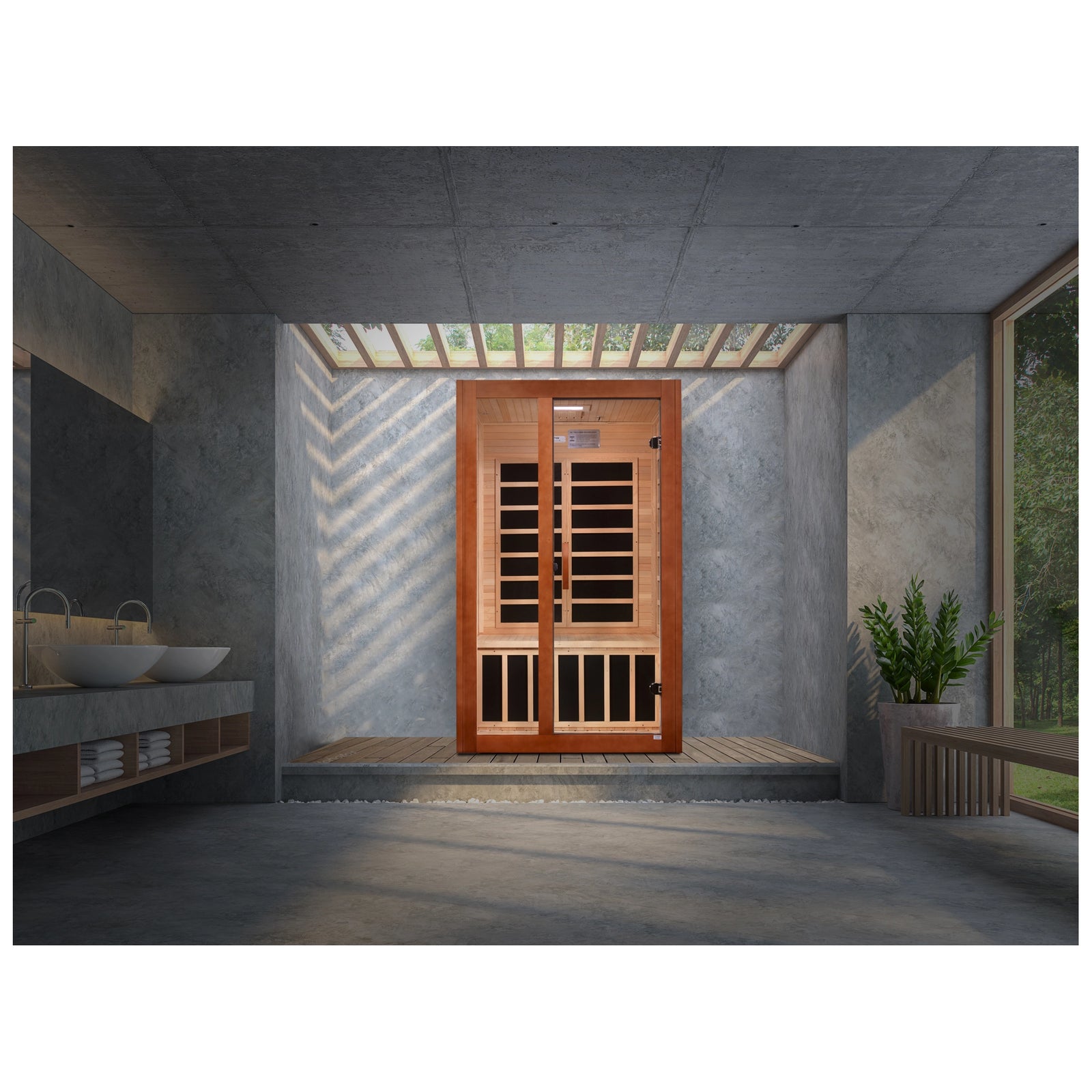 Dynamic Santiago Elite 2-person Ultra Low EMF FAR Infrared Sauna (Canadian Hemlock)