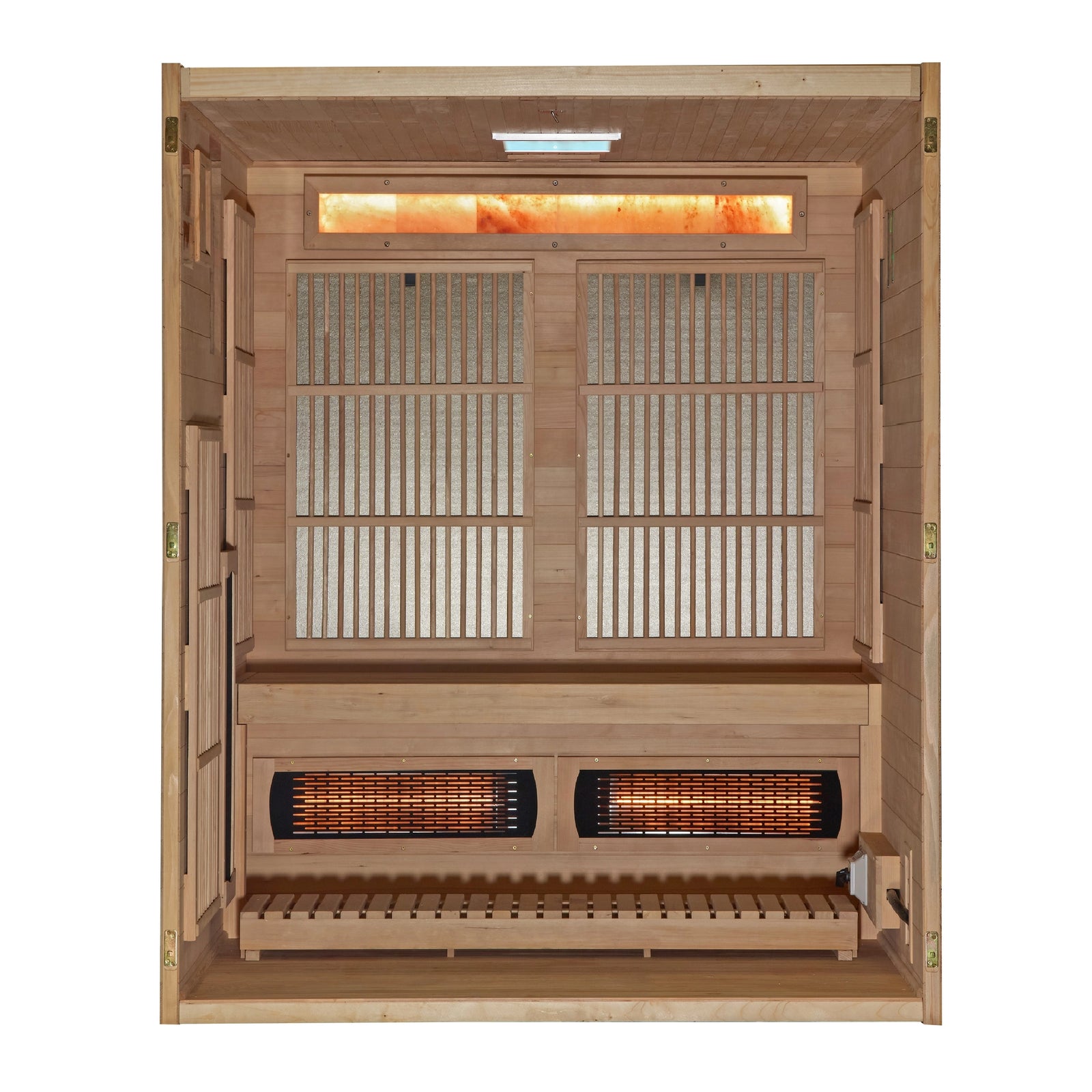 Golden Designs 2025 Soria 3-Person Hybrid Sauna (Indoor) – Full Spectrum and Harvia Traditional Stove