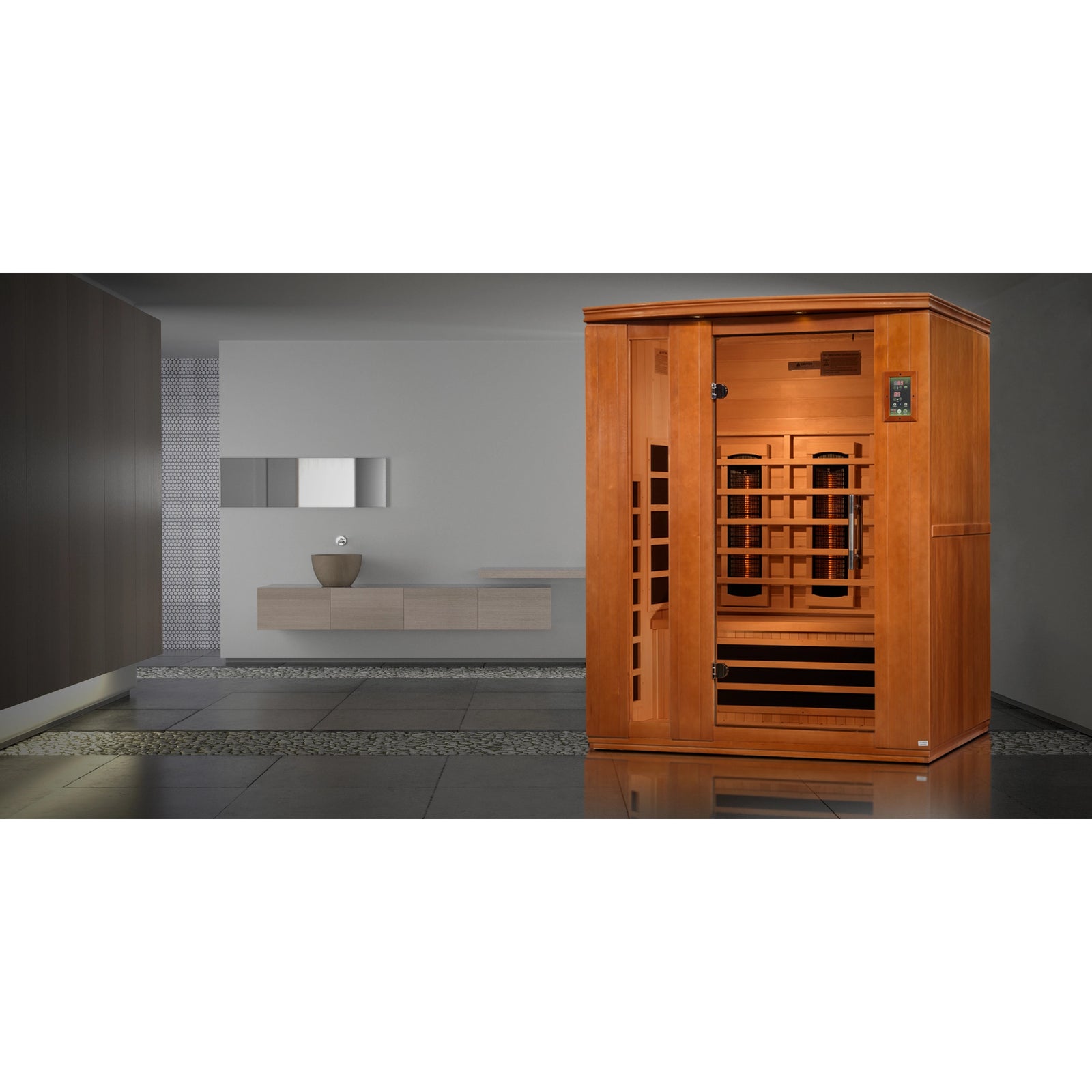 Dynamic Lugano 3-Person Full Spectrum Near Zero EMF FAR Infrared Sauna (Canadian Hemlock)