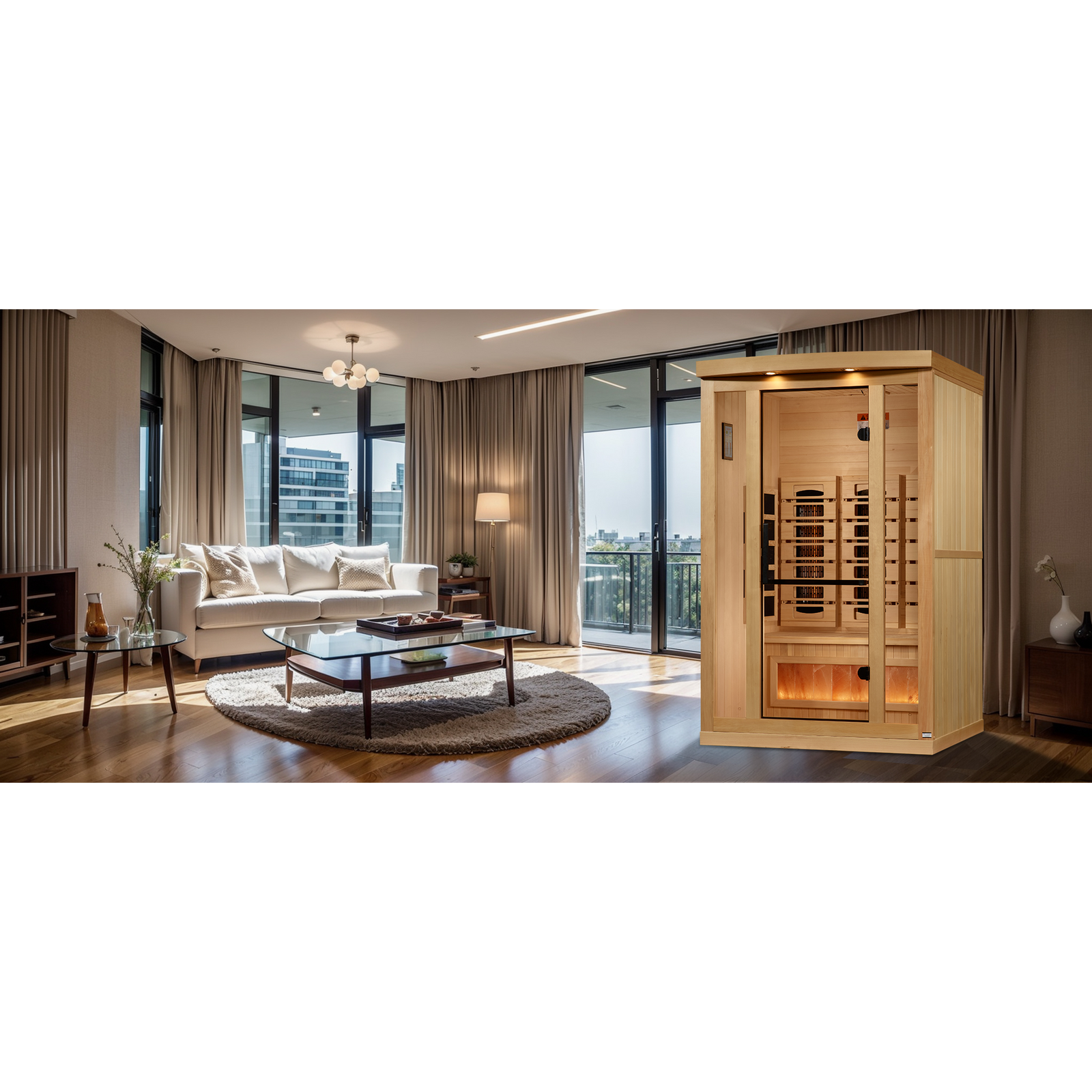 Golden Designs 2-Person Full Spectrum Infrared Sauna with Himalayan Salt Bar