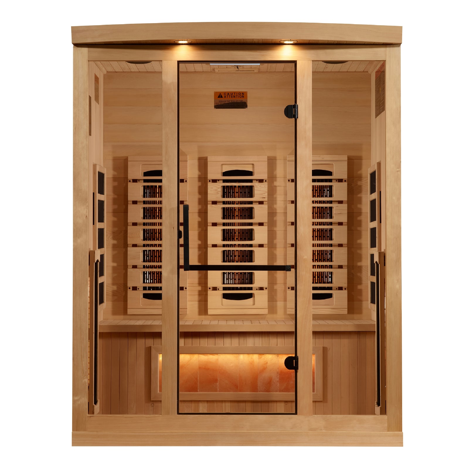 Golden Designs 3-Person Full Spectrum Infrared Sauna with Himalayan Salt Bar