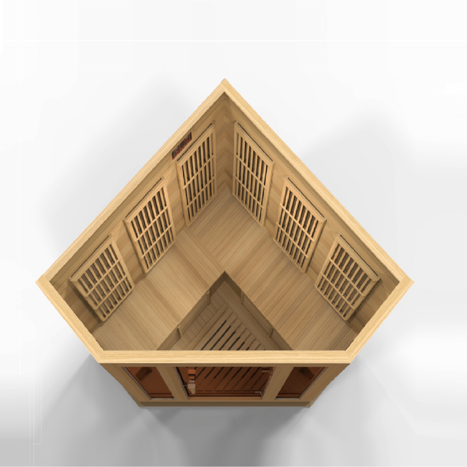 Maxxus 3-Person Corner Low EMF FAR Infrared Sauna (Canadian Hemlock)