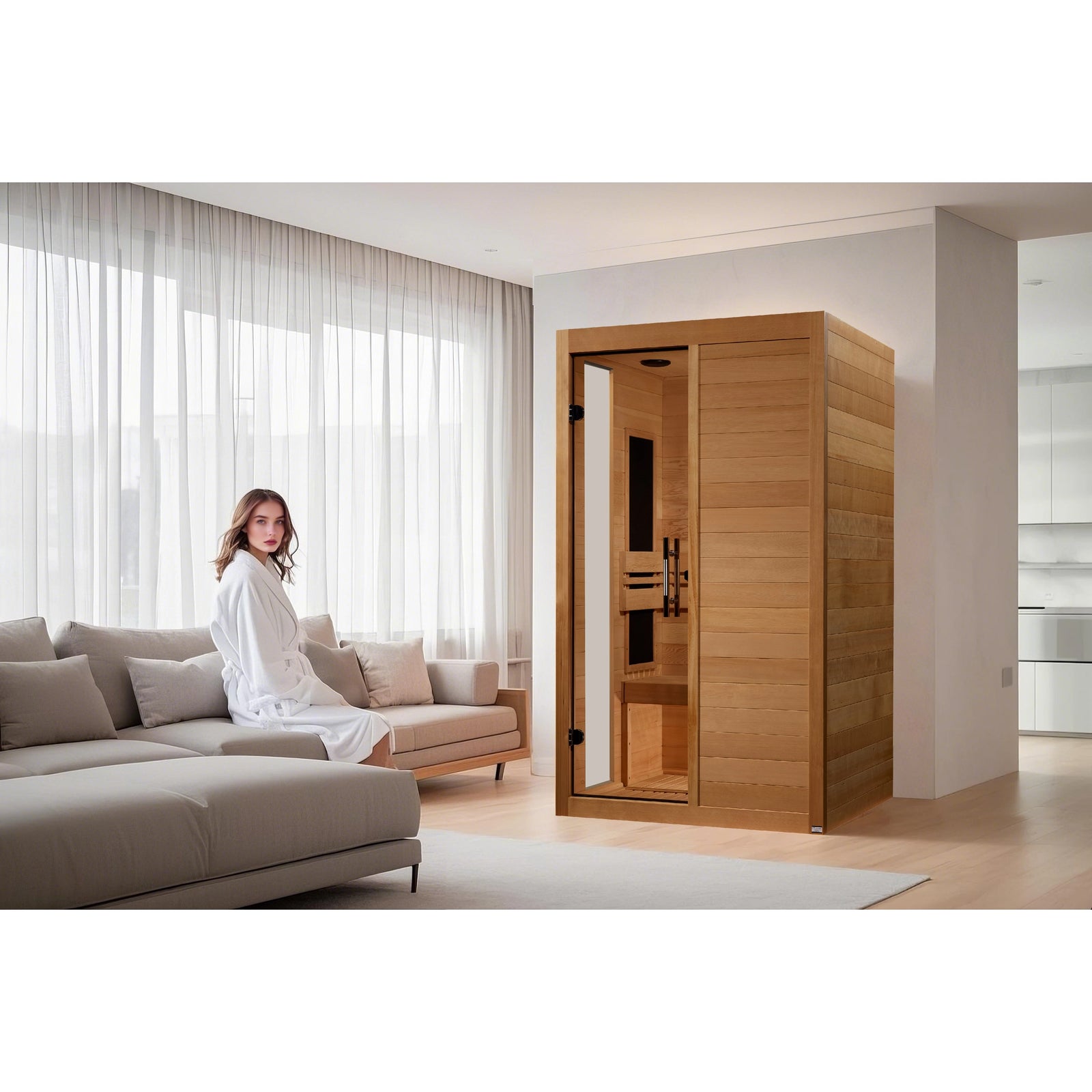 Dynamic Lucca Elite 2-person Ultra Low EMF FAR Infrared Sauna (Canadian Hemlock)