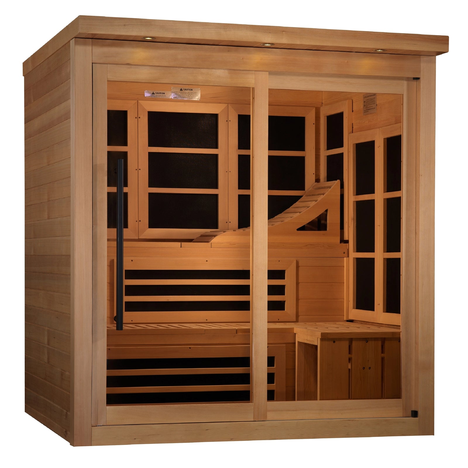 Golden Designs Monaco Limited Edition 6-person PureTech™ Near Zero EMF (Under 3MG) FAR Infrared Sauna (Canadian Hemlock)