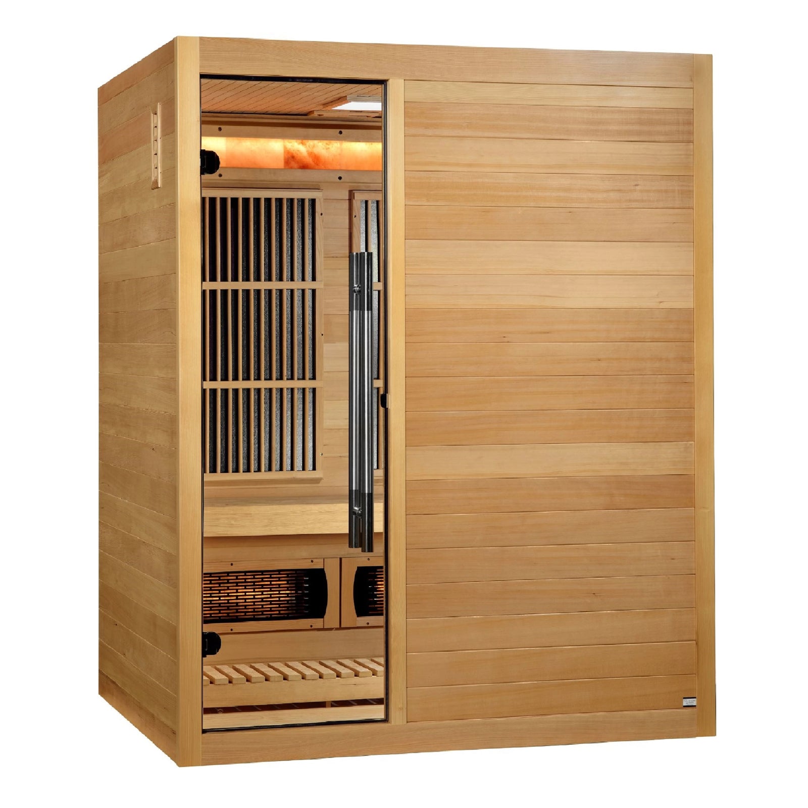 Golden Designs 2025 Soria 3-Person Hybrid Sauna (Indoor) – Full Spectrum and Harvia Traditional Stove