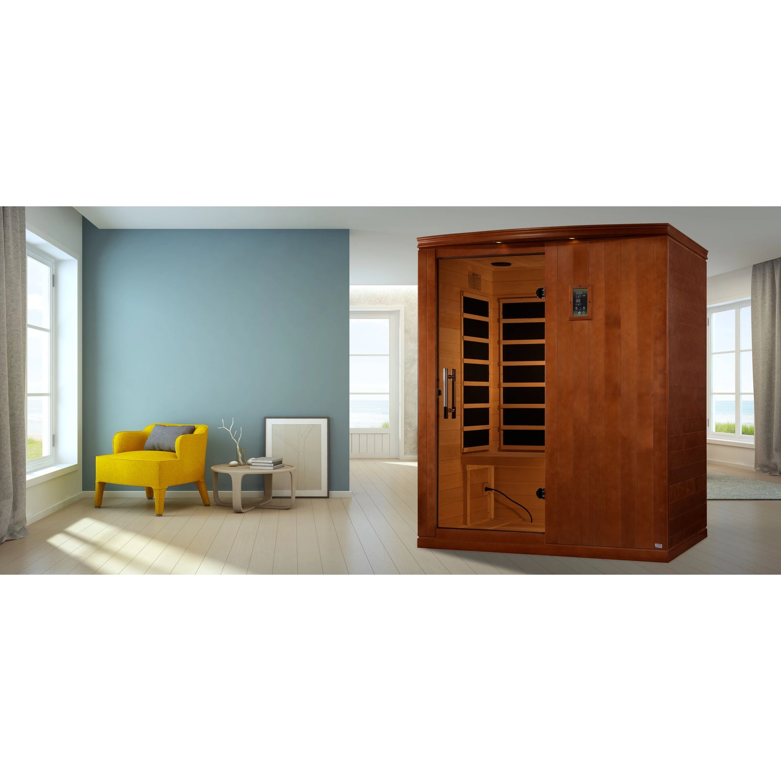 Dynamic Madrid Elite 3-person Ultra Low EMF FAR Infrared Sauna (Canadian Hemlock)