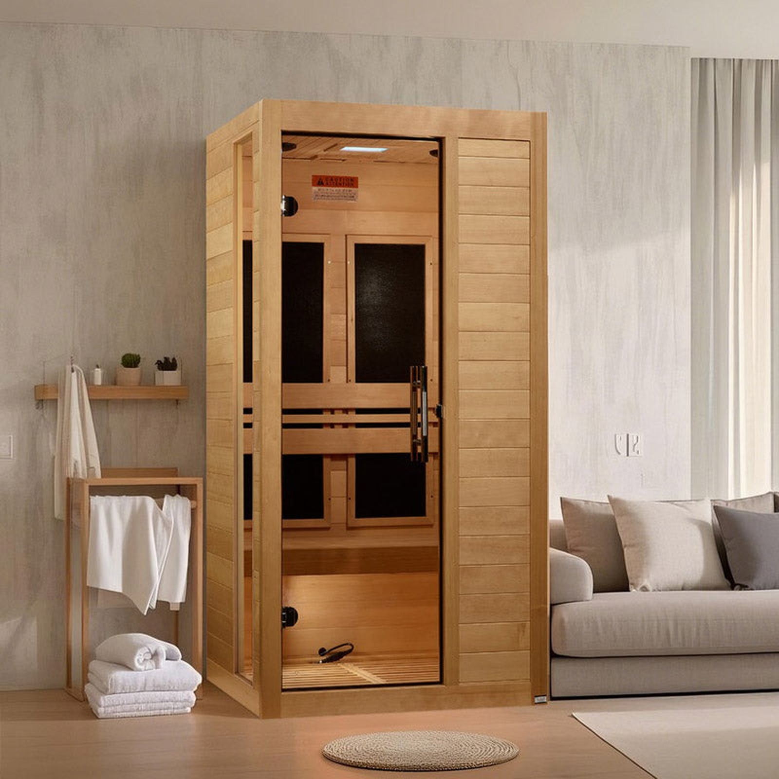 Dynamic Veneto 1-2-person Low EMF FAR Infrared Sauna (Canadian Hemlock)