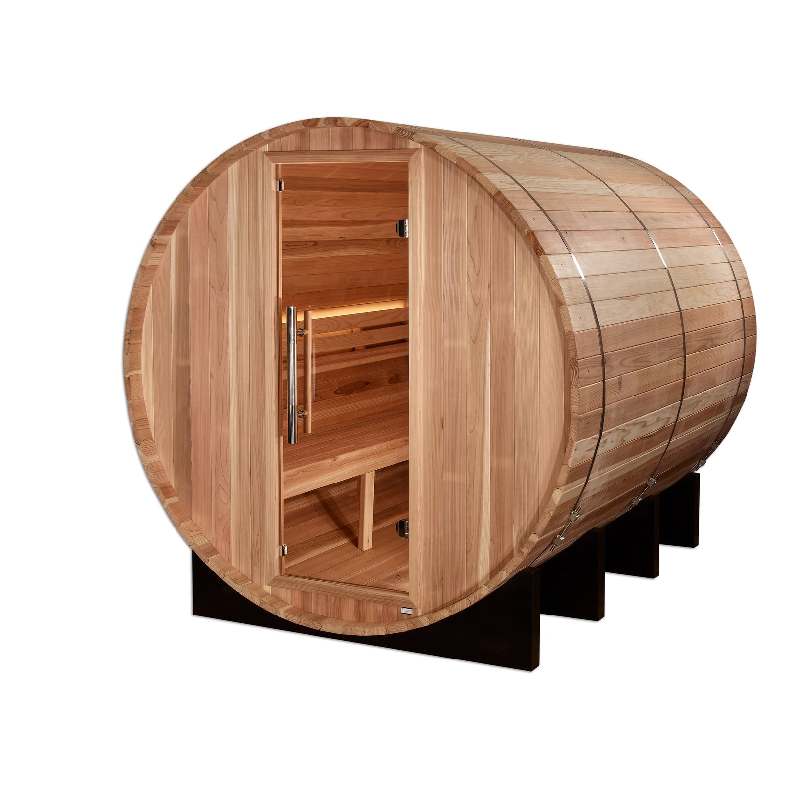 Golden Designs "Klosters" 6 Person Barrel Traditional Sauna - Pacific Cedar