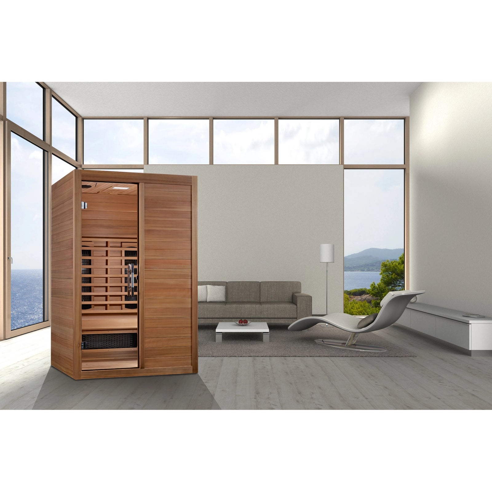 Maxxus S-Line Yoga 2-Person Full Spectrum Near Zero EMF FAR Infrared Sauna (Pacific Cedar)