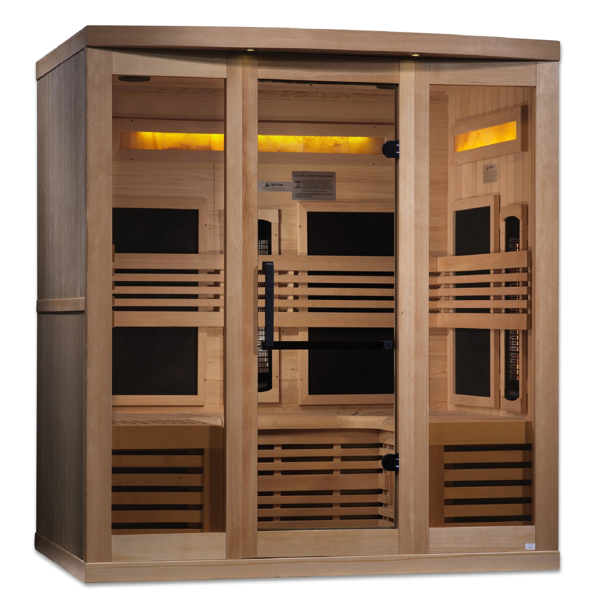 Golden Designs 6-Person Full Spectrum PureTech™ Near Zero EMF (Under 3MG) FAR Infrared Sauna with Himalayan Salt Bar (Canadian Hemlock)
