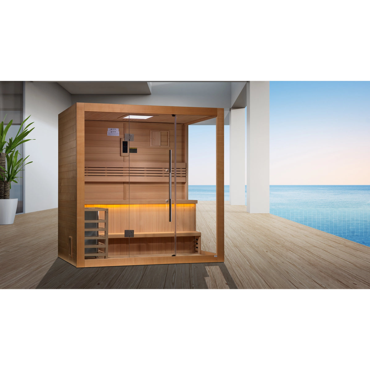 Golden Designs "Forssa Edition" 3 Person Indoor Traditional Sauna - Canadian Red Cedar Interior