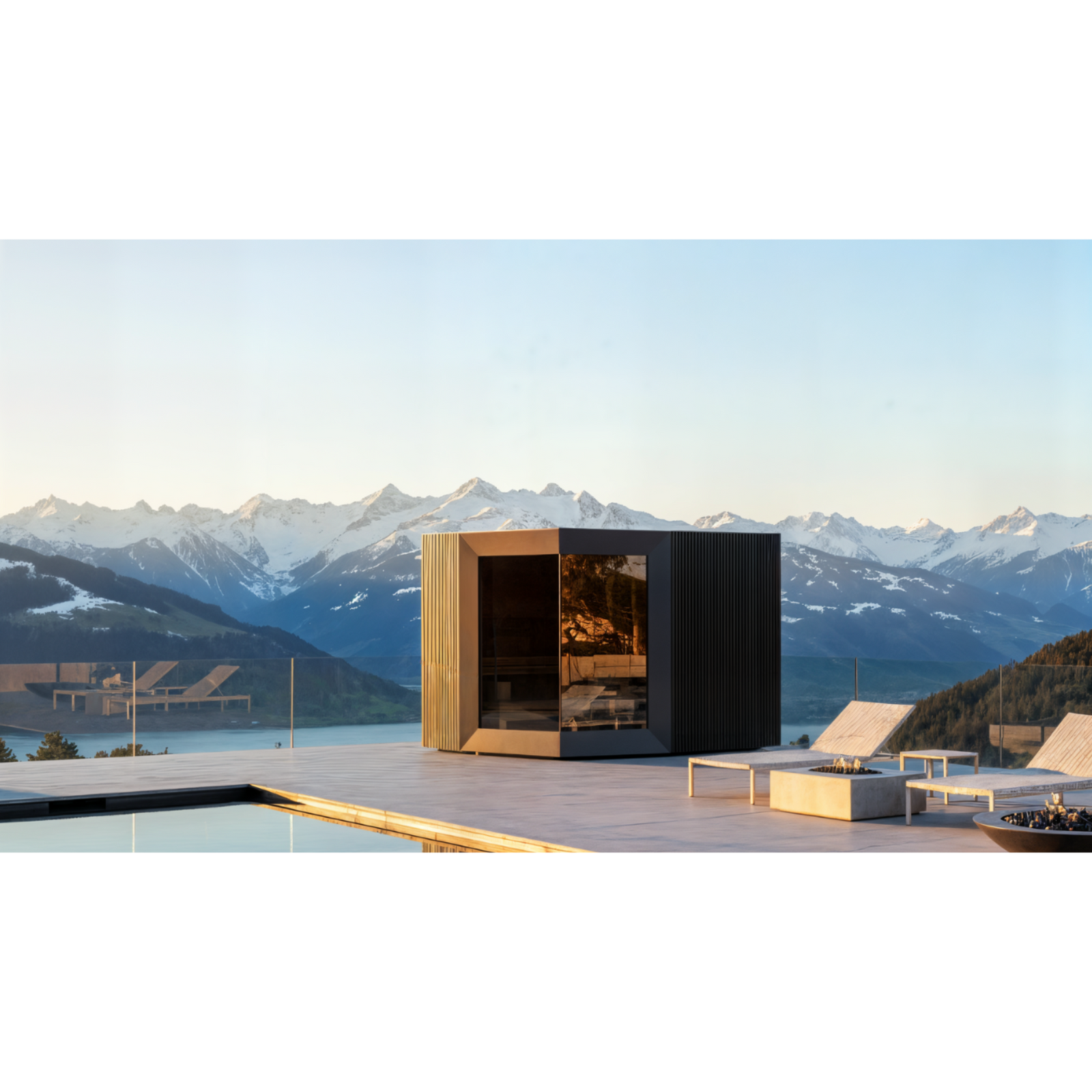 Genevas Zermatt Pre-Assembled Outdoor Sauna Cabin with Changeroom