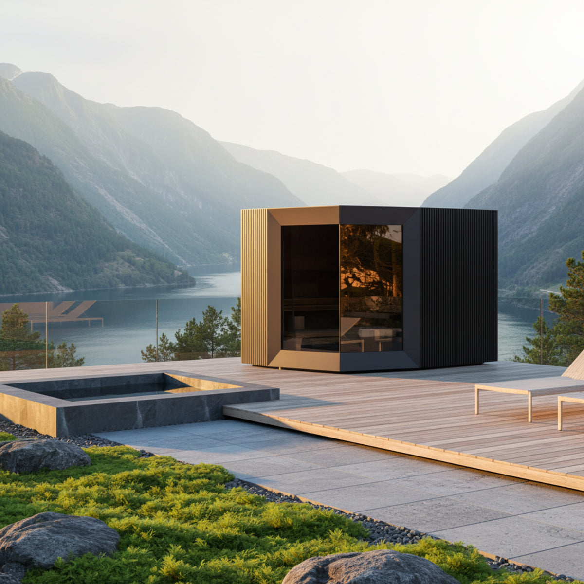 Genevas Zermatt Pre-Assembled Outdoor Sauna Cabin with Changeroom