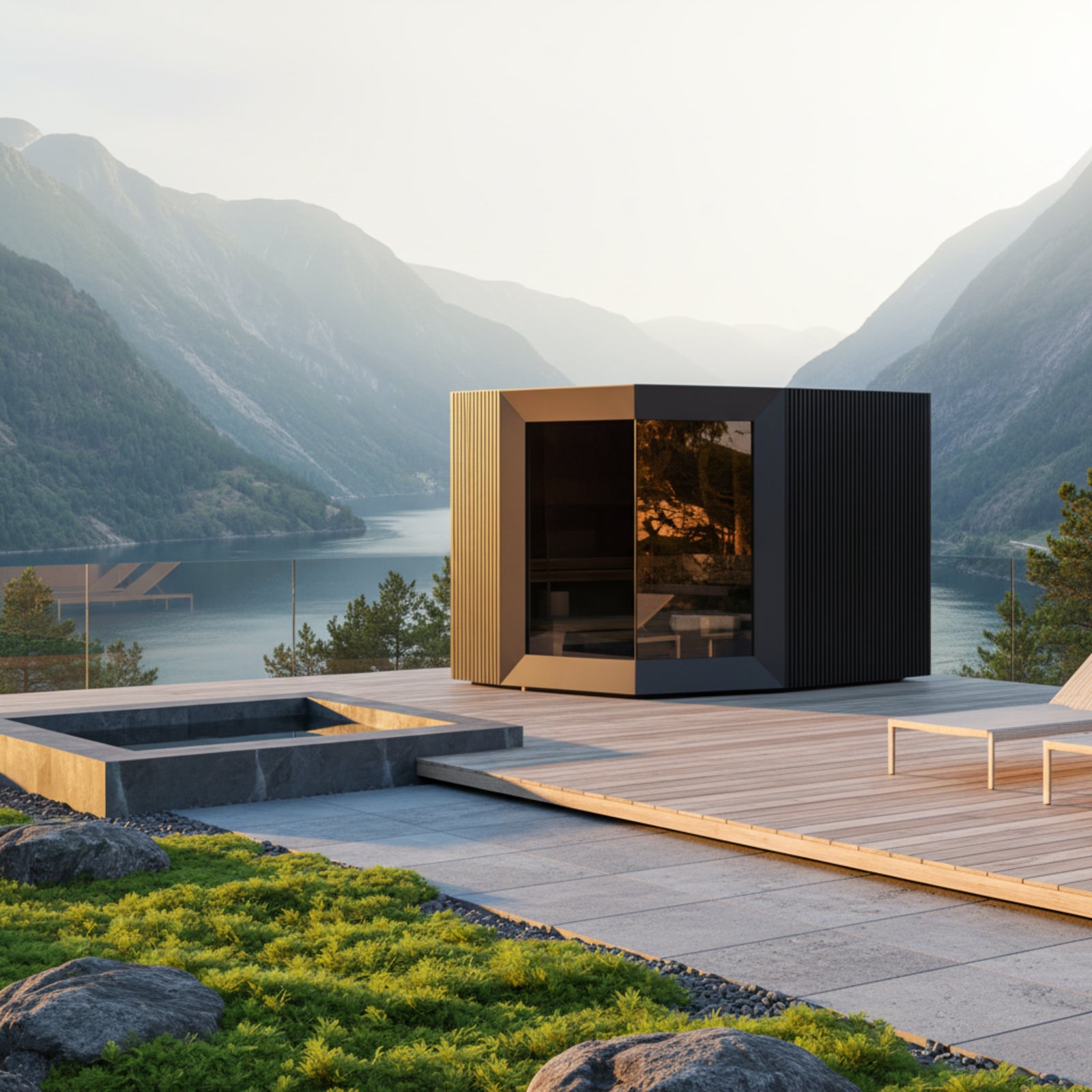 Genevas Zermatt Pre-Assembled Outdoor Sauna Cabin with Changeroom