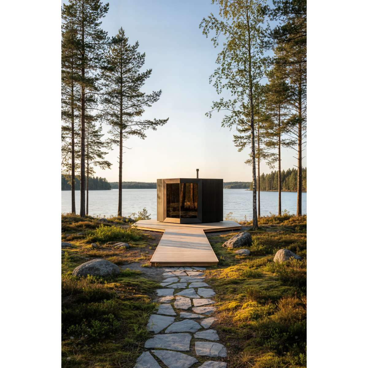 Genevas Zermatt Pre-Assembled Outdoor Sauna Cabin with Changeroom