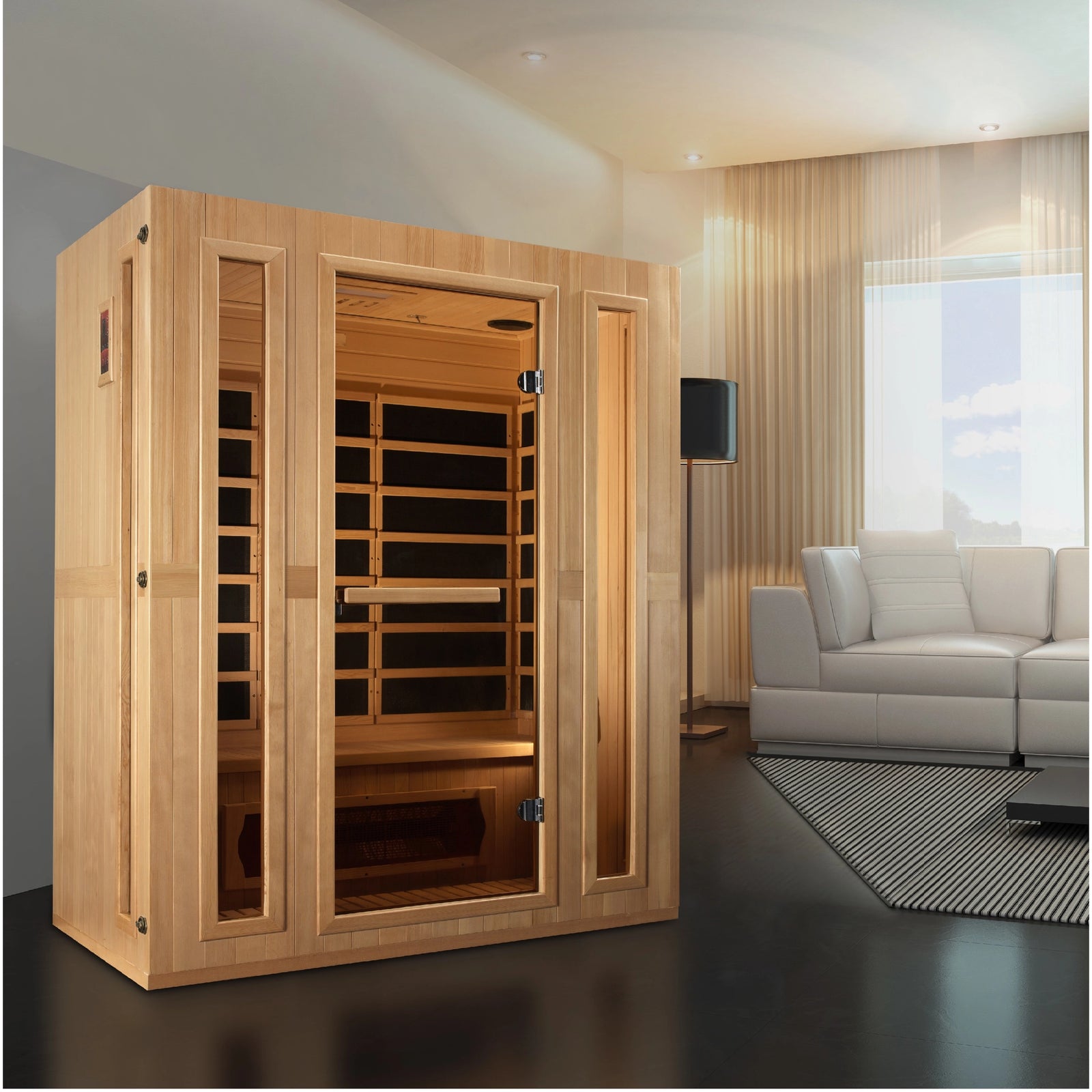 Maxxus Trinity 3-Person Low EMF FAR Infrared Sauna (Canadian Hemlock)
