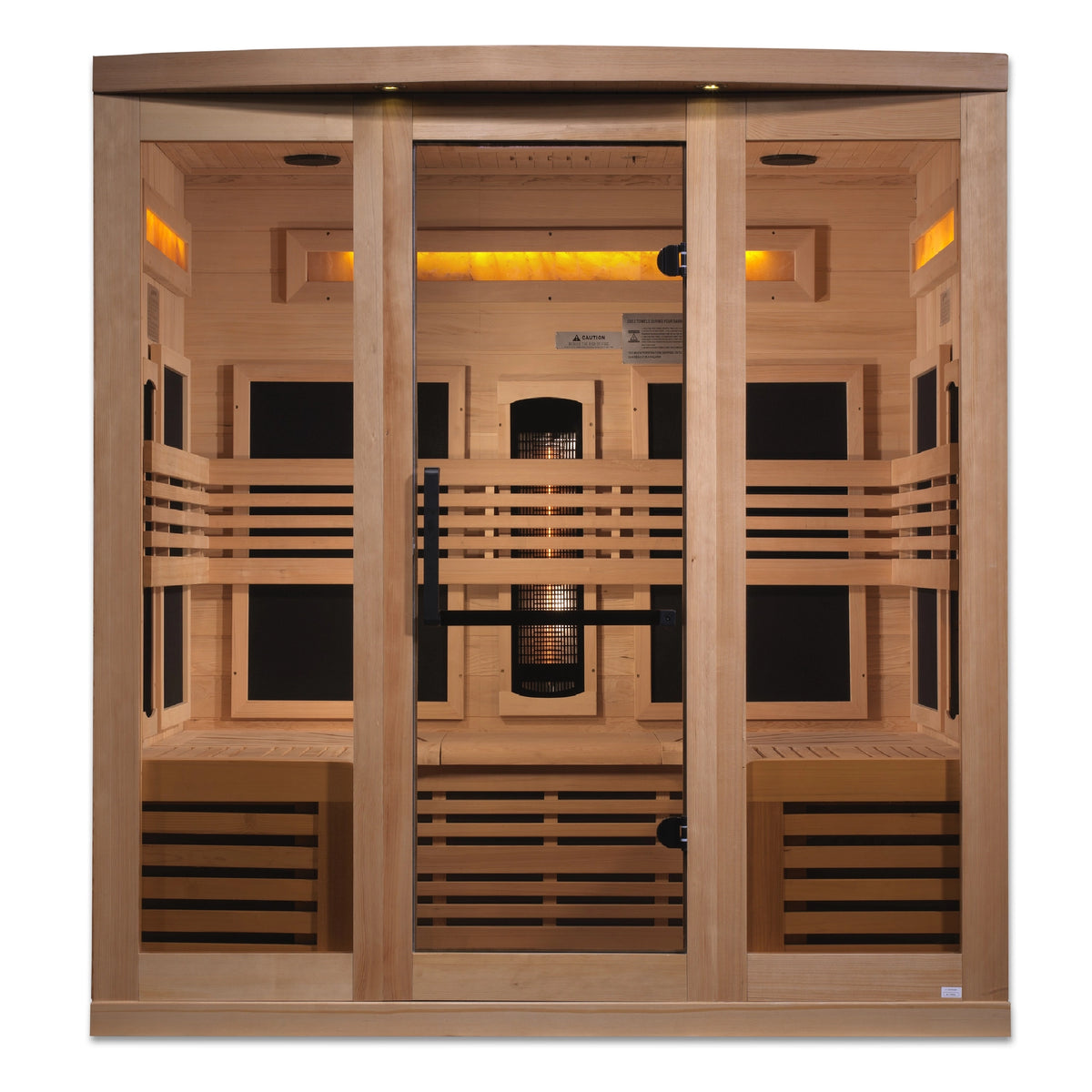 Golden Designs 6-Person Full Spectrum PureTech™ Near Zero EMF (Under 3MG) FAR Infrared Sauna with Himalayan Salt Bar (Canadian Hemlock)