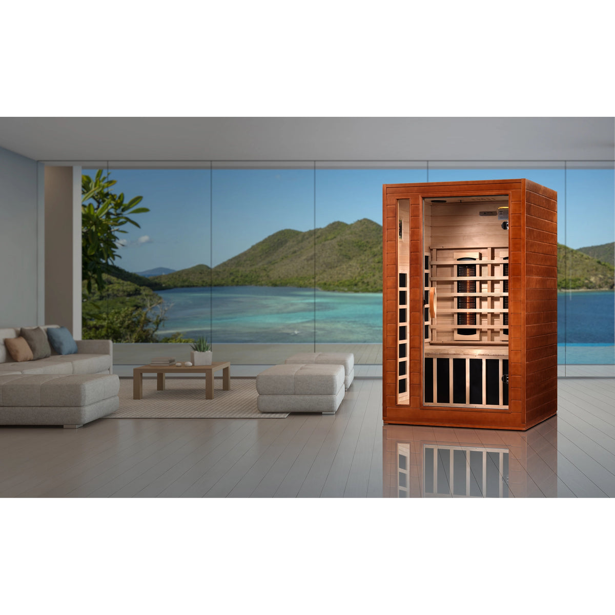 Dynamic Cordoba 2-Person Full Spectrum Near Zero EMF FAR Infrared Sauna (Canadian Hemlock)