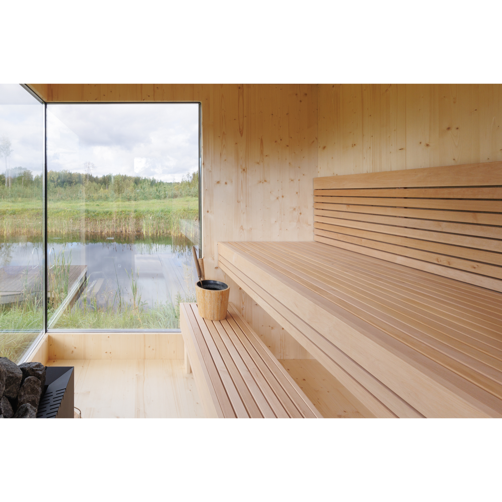 Genevas Zermatt Pre-Assembled Outdoor Sauna Cabin with Changeroom
