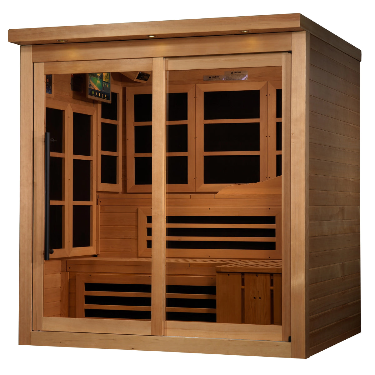 Golden Designs Monaco Limited Edition 6-person PureTech™ Near Zero EMF (Under 3MG) FAR Infrared Sauna (Canadian Hemlock)