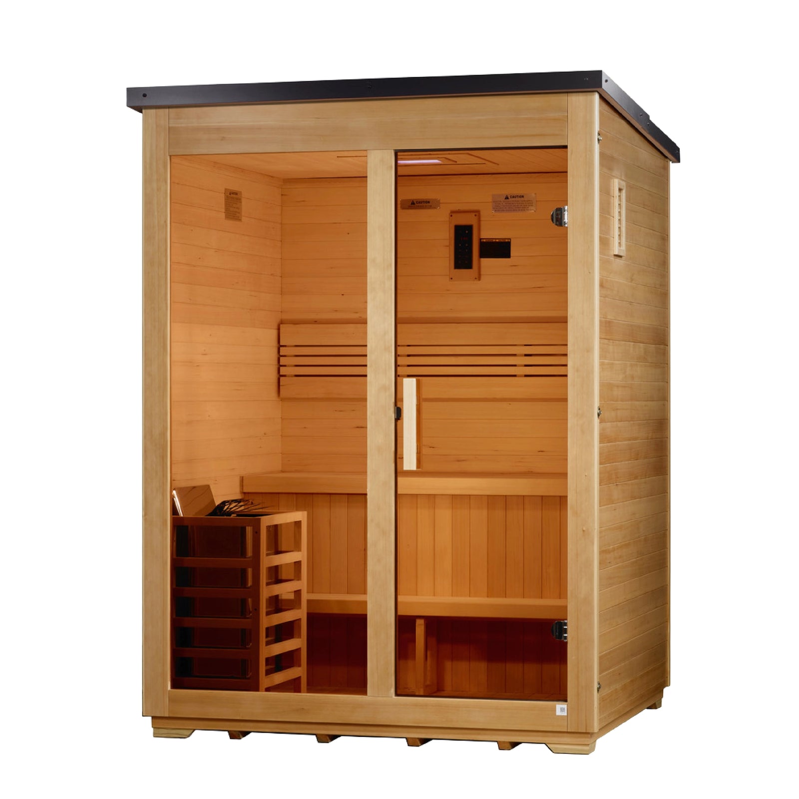 Golden Designs "Arlberg" 3 Person Traditional Outdoor Steam Sauna - Flat Roof
