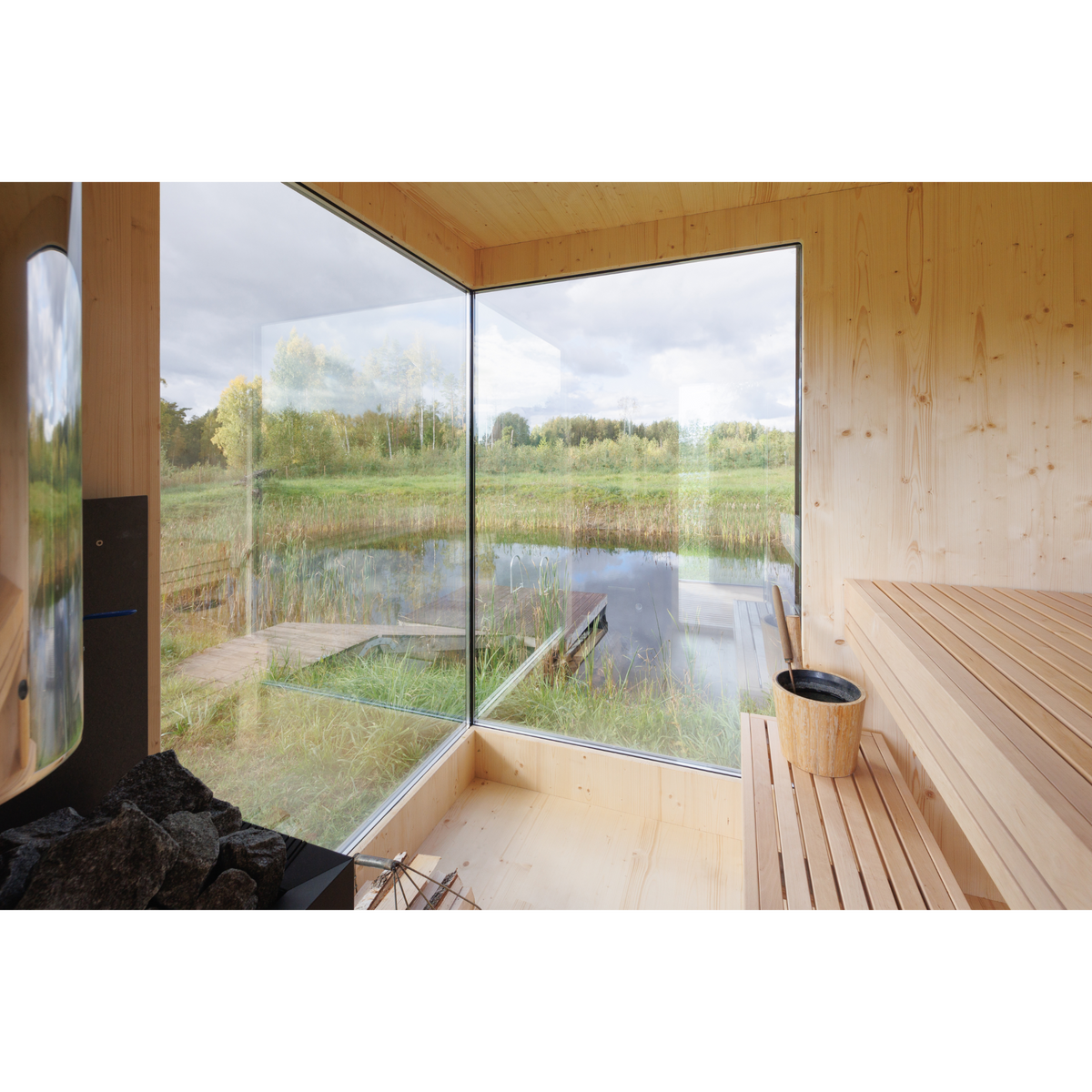 Genevas Zermatt Pre-Assembled Outdoor Sauna Cabin with Changeroom
