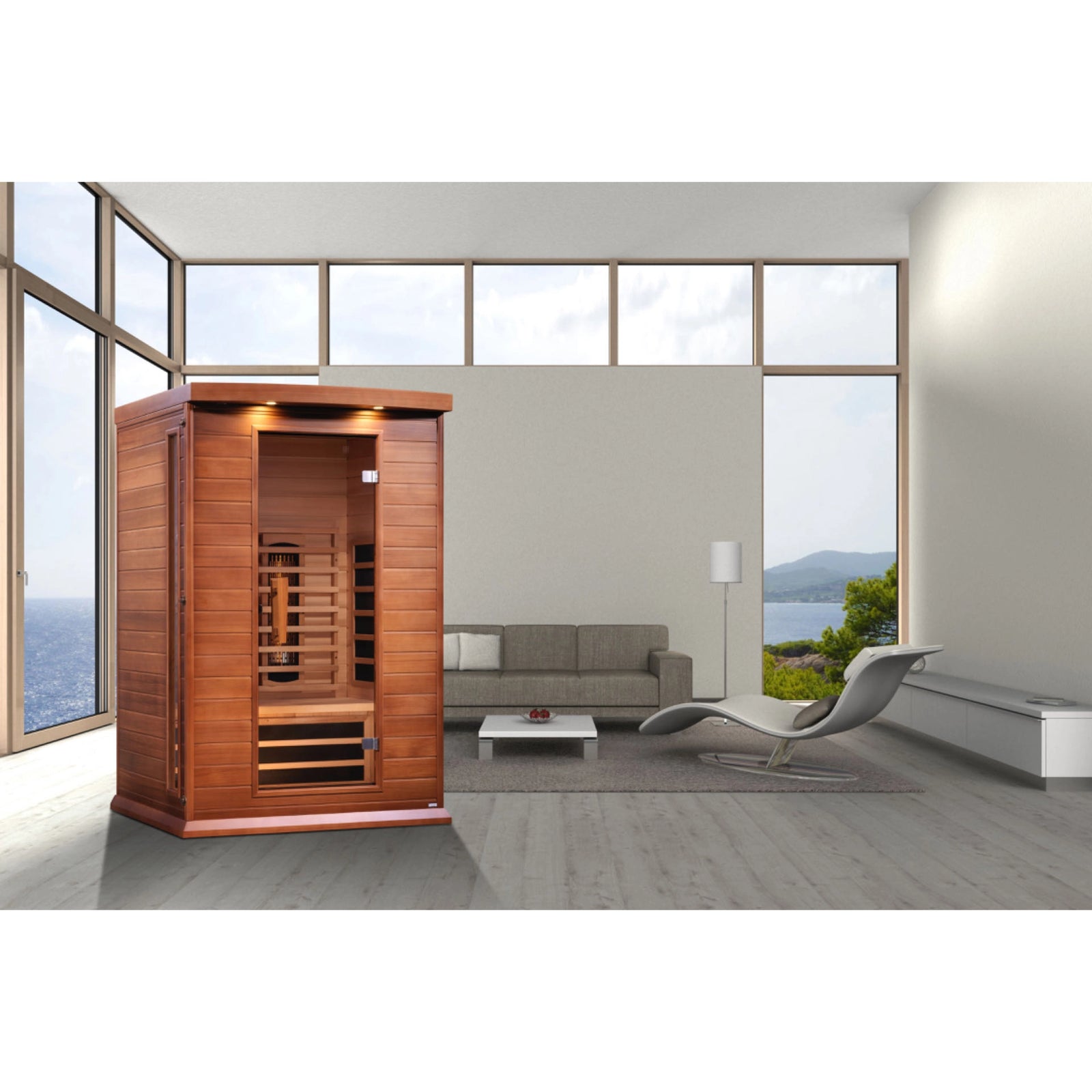 Maxxus Cholet Edition 2-Person Full Spectrum Near Zero EMF FAR Infrared Sauna (Canadian Red Cedar)