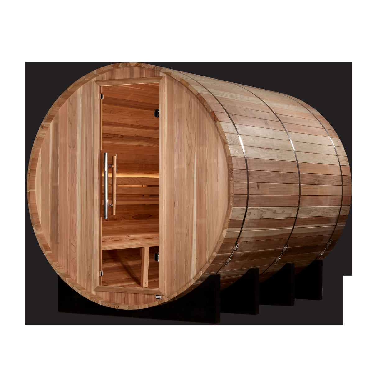 Golden Designs "Klosters" 6 Person Barrel Traditional Sauna - Pacific Cedar