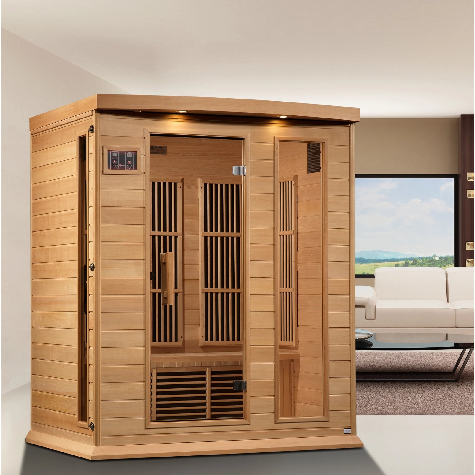 Maxxus 3-Person Near Zero EMF FAR Infrared Sauna (Canadian Hemlock)