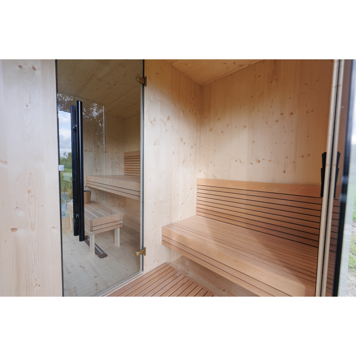 Genevas Zermatt Pre-Assembled Outdoor Sauna Cabin with Changeroom