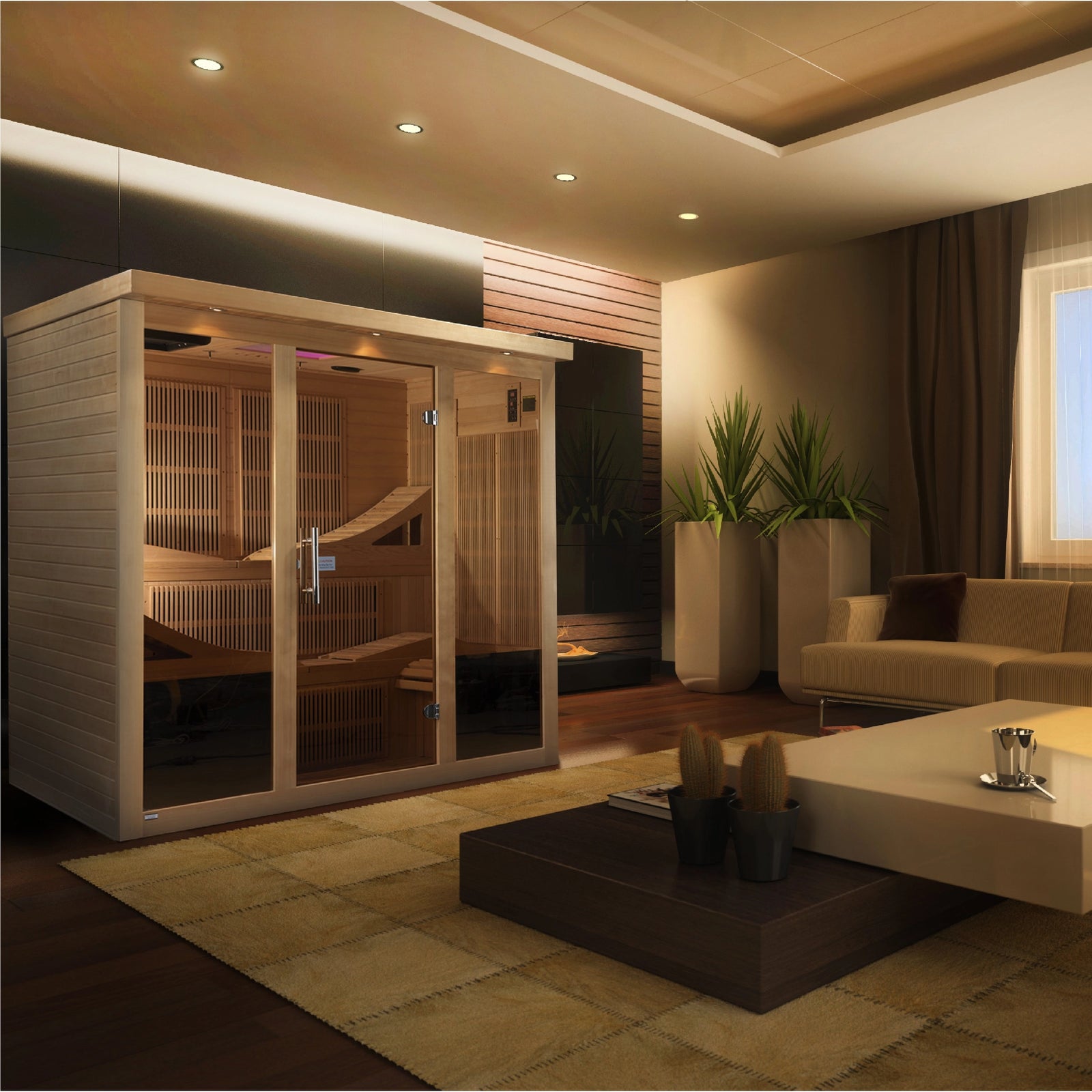 Golden Designs Monaco 6-person PureTech™ Near Zero EMF (Under 3MG) FAR Infrared Sauna (Canadian Hemlock)