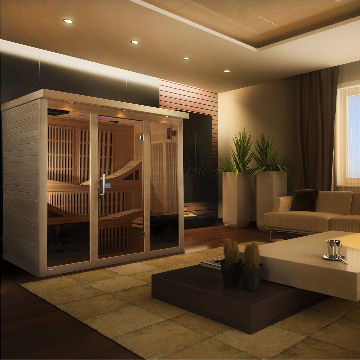 Golden Designs 6-person PureTech™ Full Spectrum Near Zero EMF (Under 3MG) FAR Infrared Sauna (Canadian Hemlock)