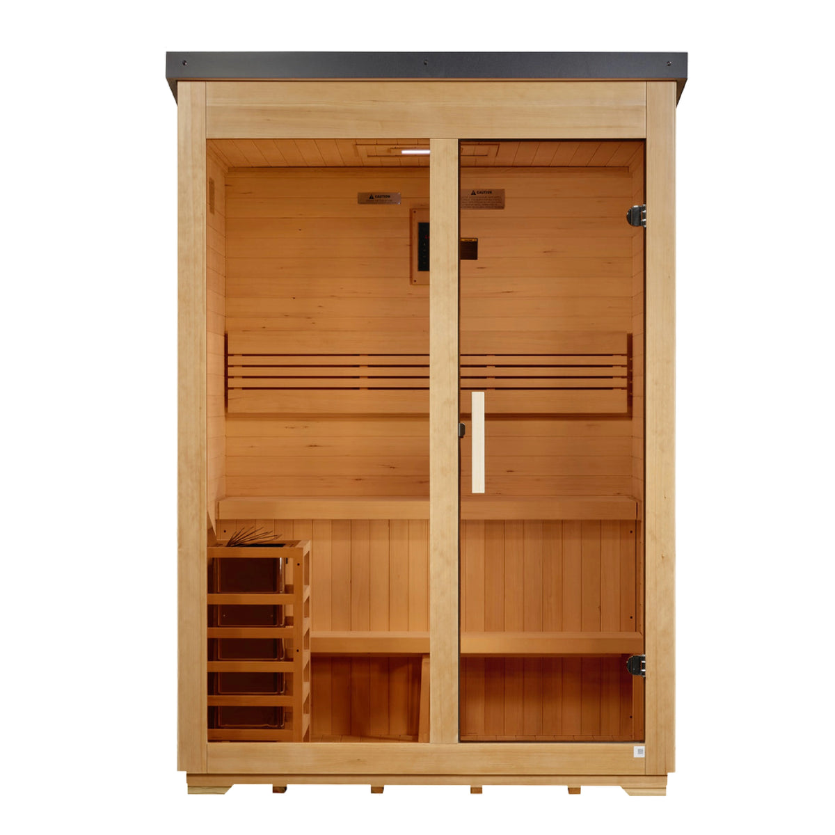 Golden Designs "Arlberg" 3 Person Traditional Outdoor Steam Sauna - Flat Roof