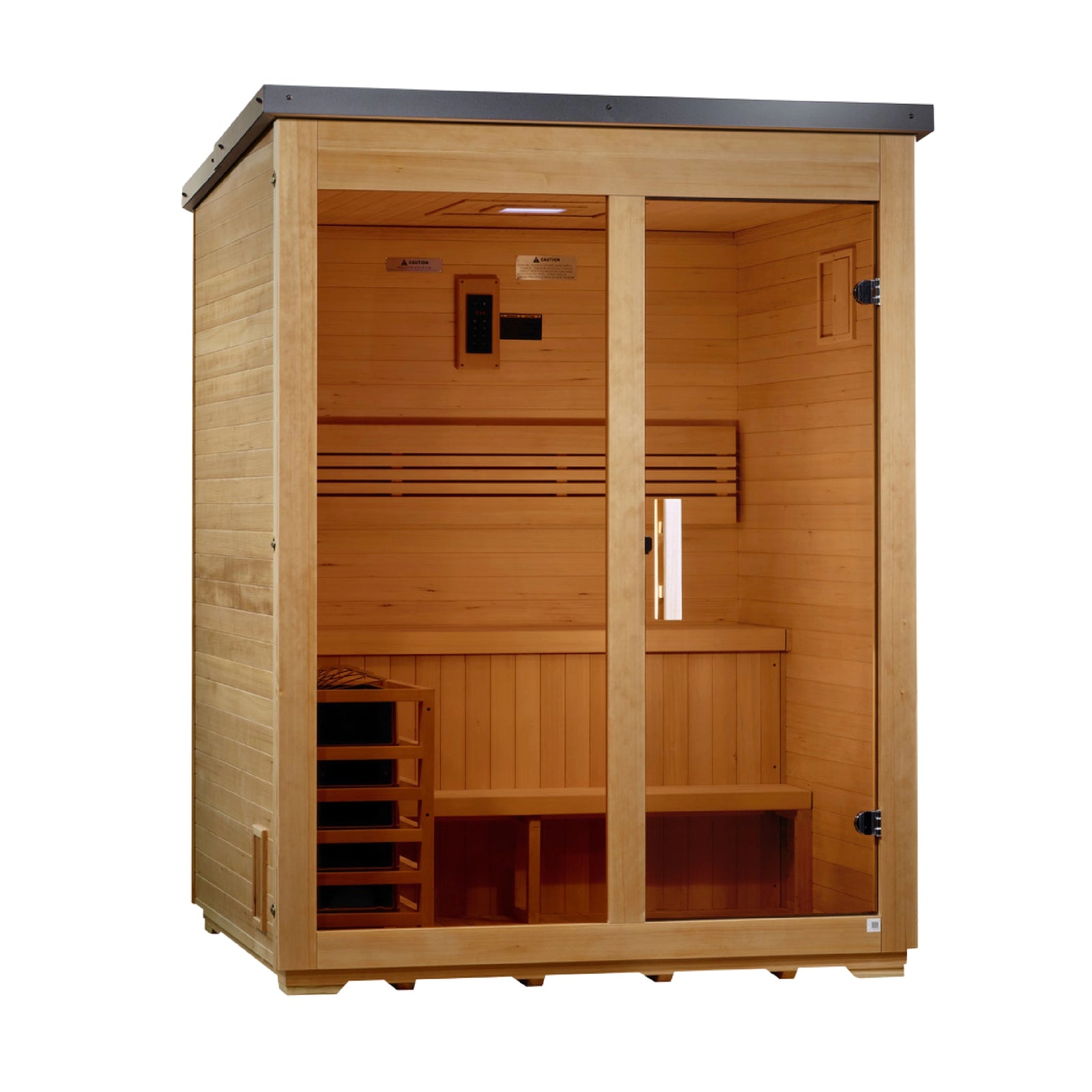 Golden Designs "Arlberg" 3 Person Traditional Outdoor Steam Sauna - Flat Roof