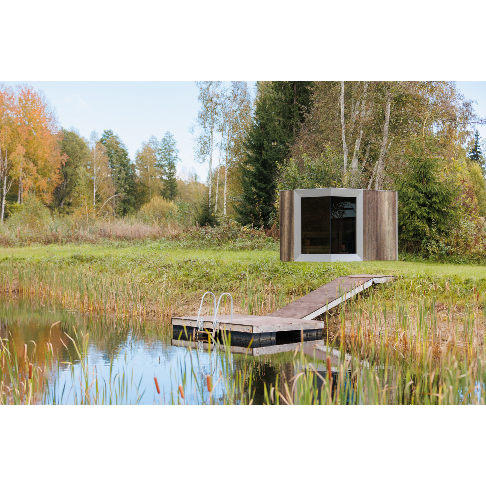 Genevas Zermatt Pre-Assembled Outdoor Sauna Cabin with Changeroom