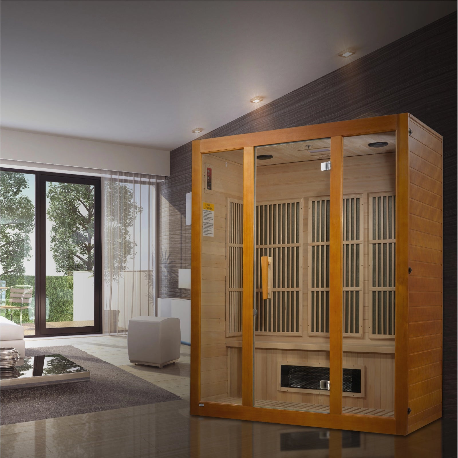 Maxxus Alpine 3-Person Low EMF FAR Infrared Sauna (Canadian Hemlock)