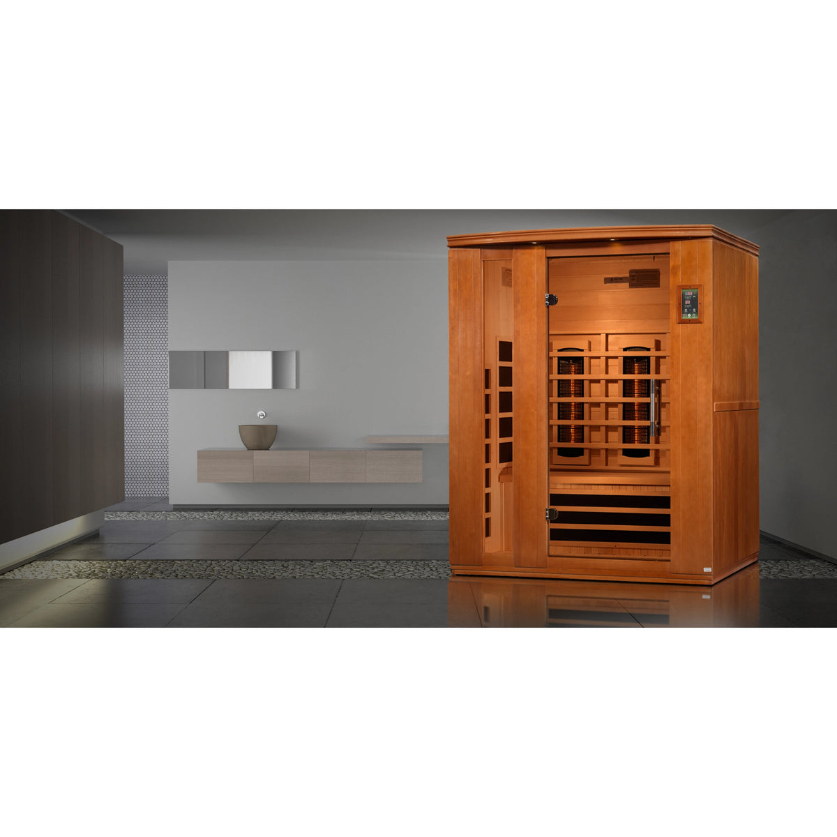 Dynamic Lugano 3-Person Full Spectrum Near Zero EMF FAR Infrared Sauna (Canadian Hemlock)