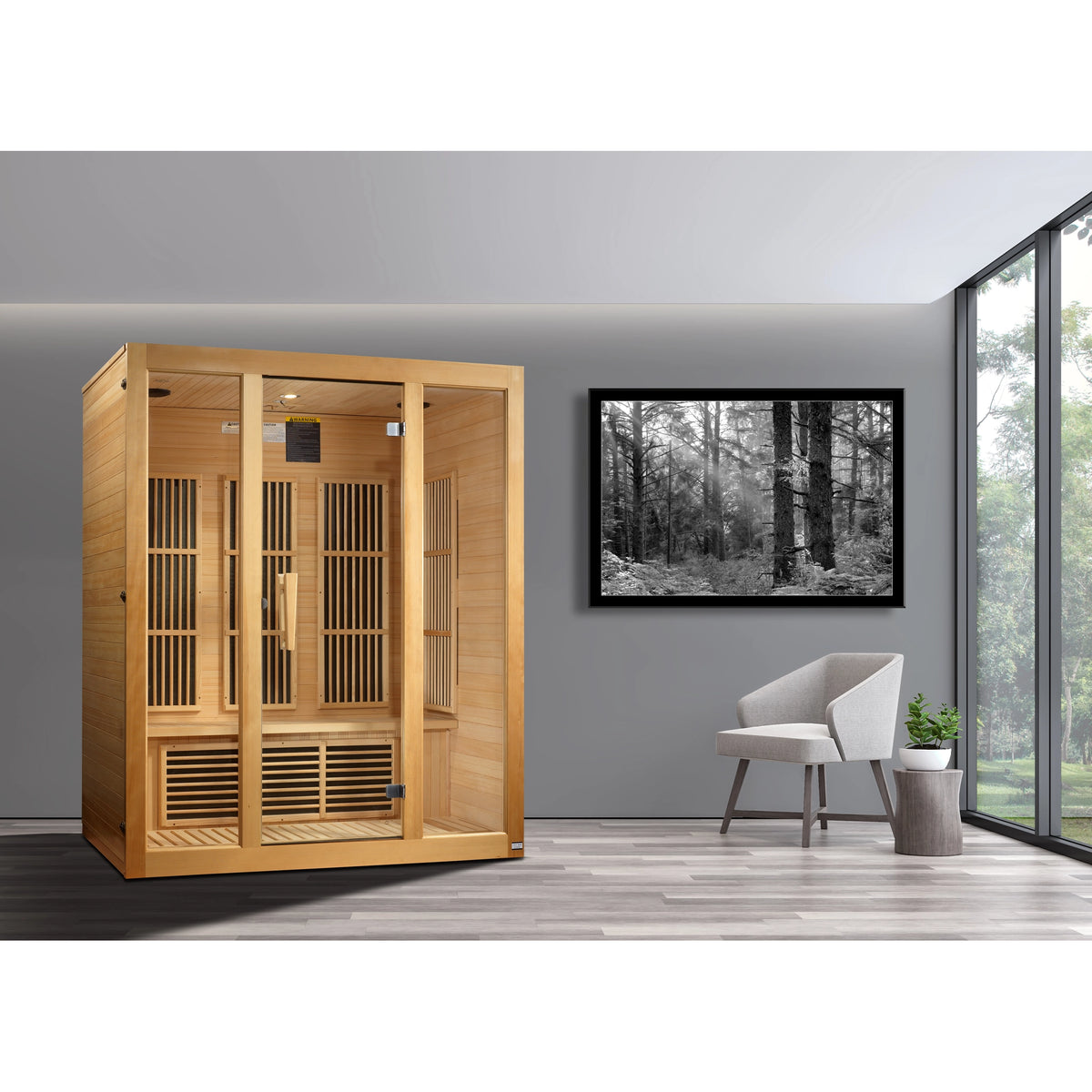Maxxus Bellevue 3-Person Near Zero EMF FAR Infrared Sauna (Canadian Hemlock)