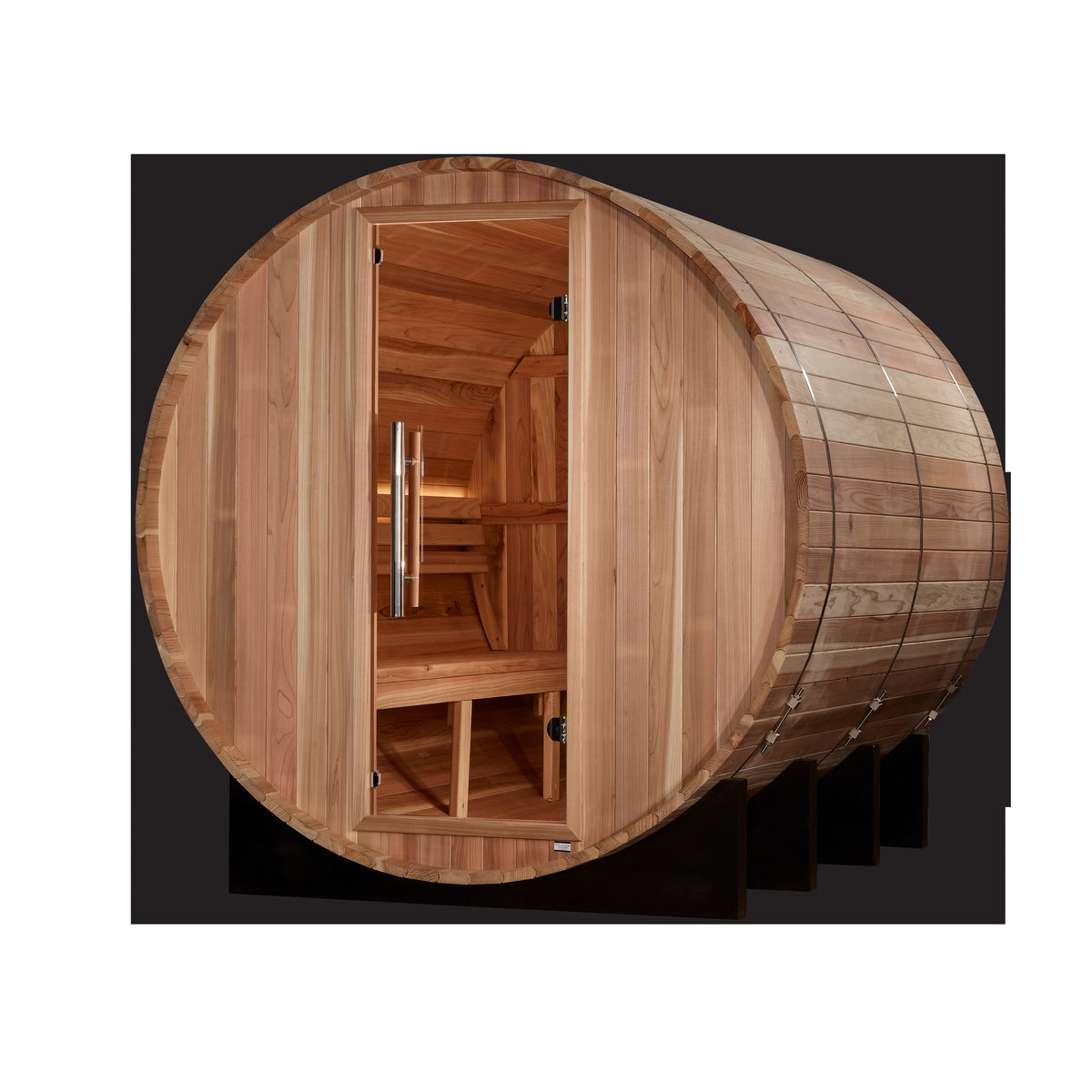 Golden Designs "Klosters" 6 Person Barrel Traditional Sauna - Pacific Cedar