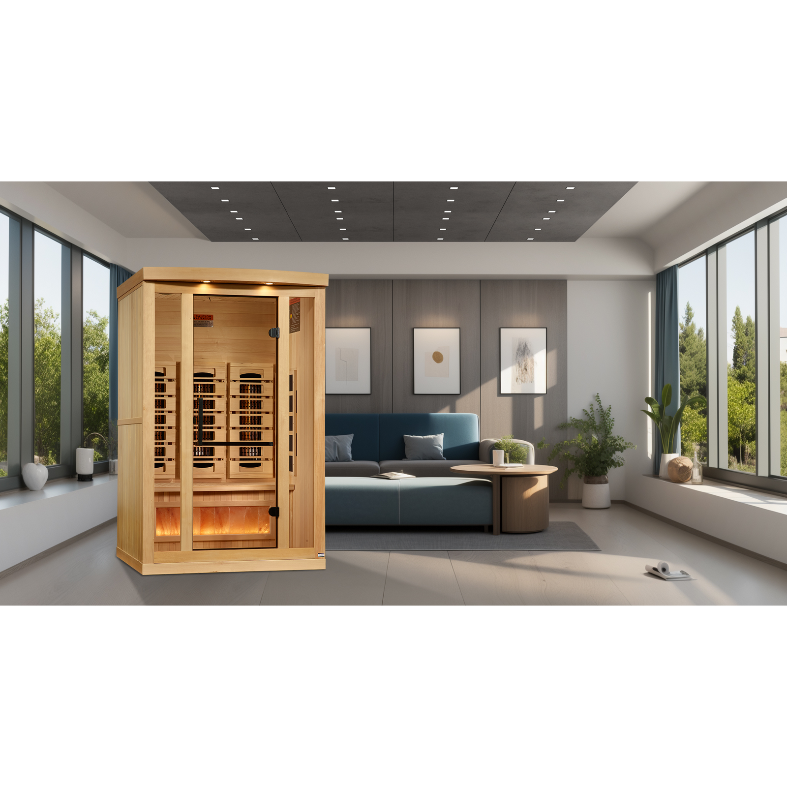 Golden Designs 2-Person Full Spectrum Infrared Sauna with Himalayan Salt Bar