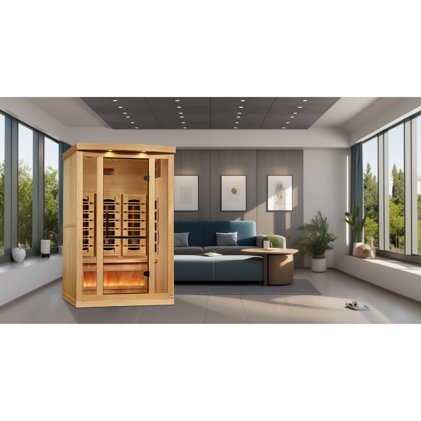 Golden Designs 2-Person Full Spectrum Infrared Sauna with Himalayan Salt Bar