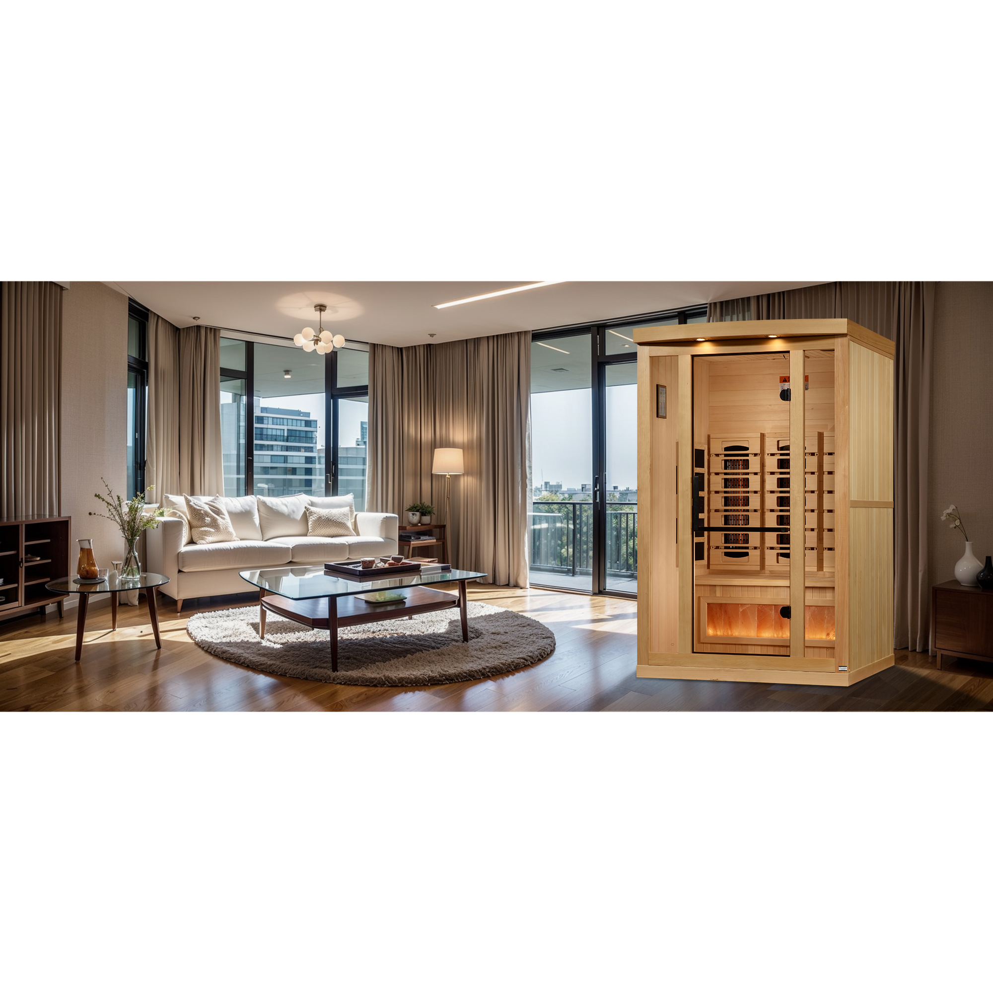 Golden Designs 2-Person Full Spectrum Infrared Sauna with Himalayan Salt Bar