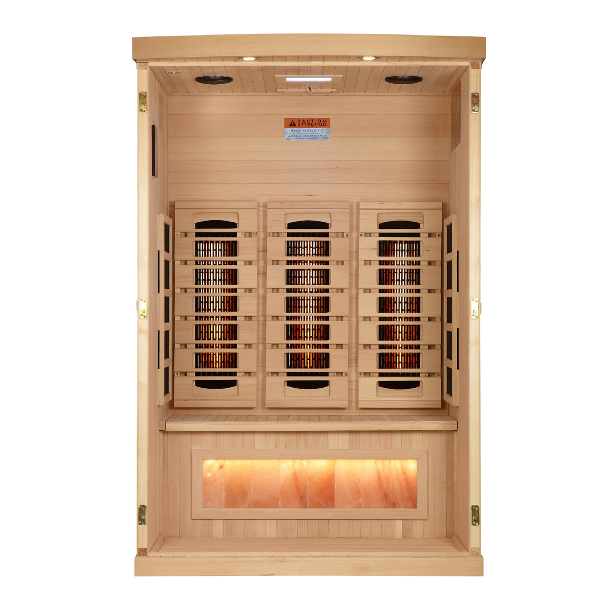 Golden Designs 2-Person Full Spectrum Infrared Sauna with Himalayan Salt Bar