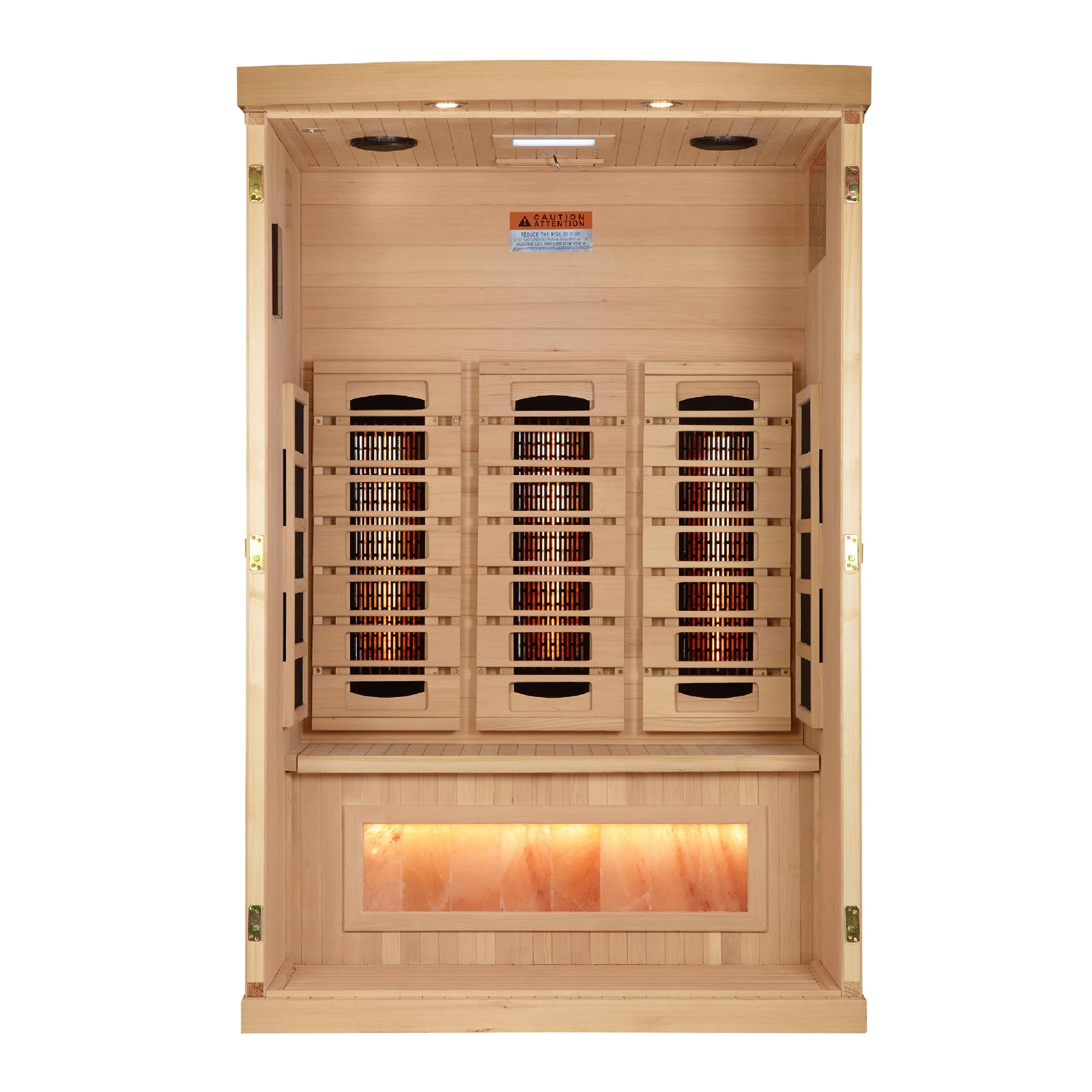 Golden Designs 2-Person Full Spectrum Infrared Sauna with Himalayan Salt Bar